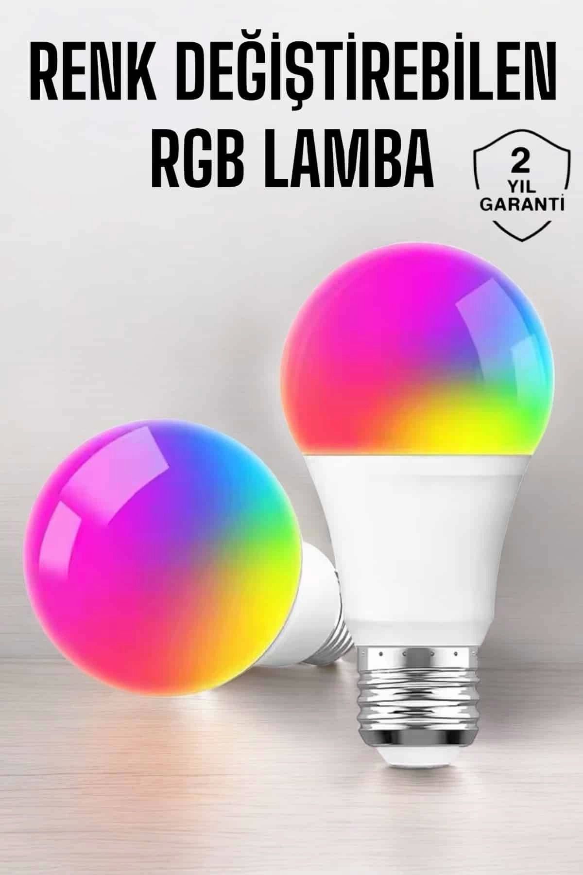 ÖYKÜ VE YİĞİT Renk Değiştirebilen RGB Işıklı Led Ampul A+Enerji 15 Watt Led Işık