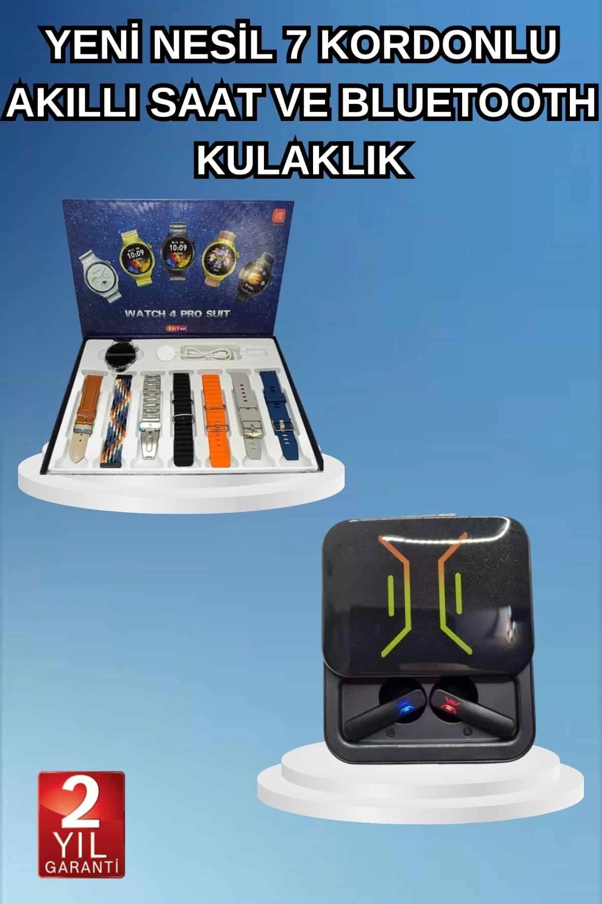 MELFSHOP 2025 Model Kablosuz Kulaklık ve Yeni Nesil Akıllı Saat Metal Kayış Plastik Kayış