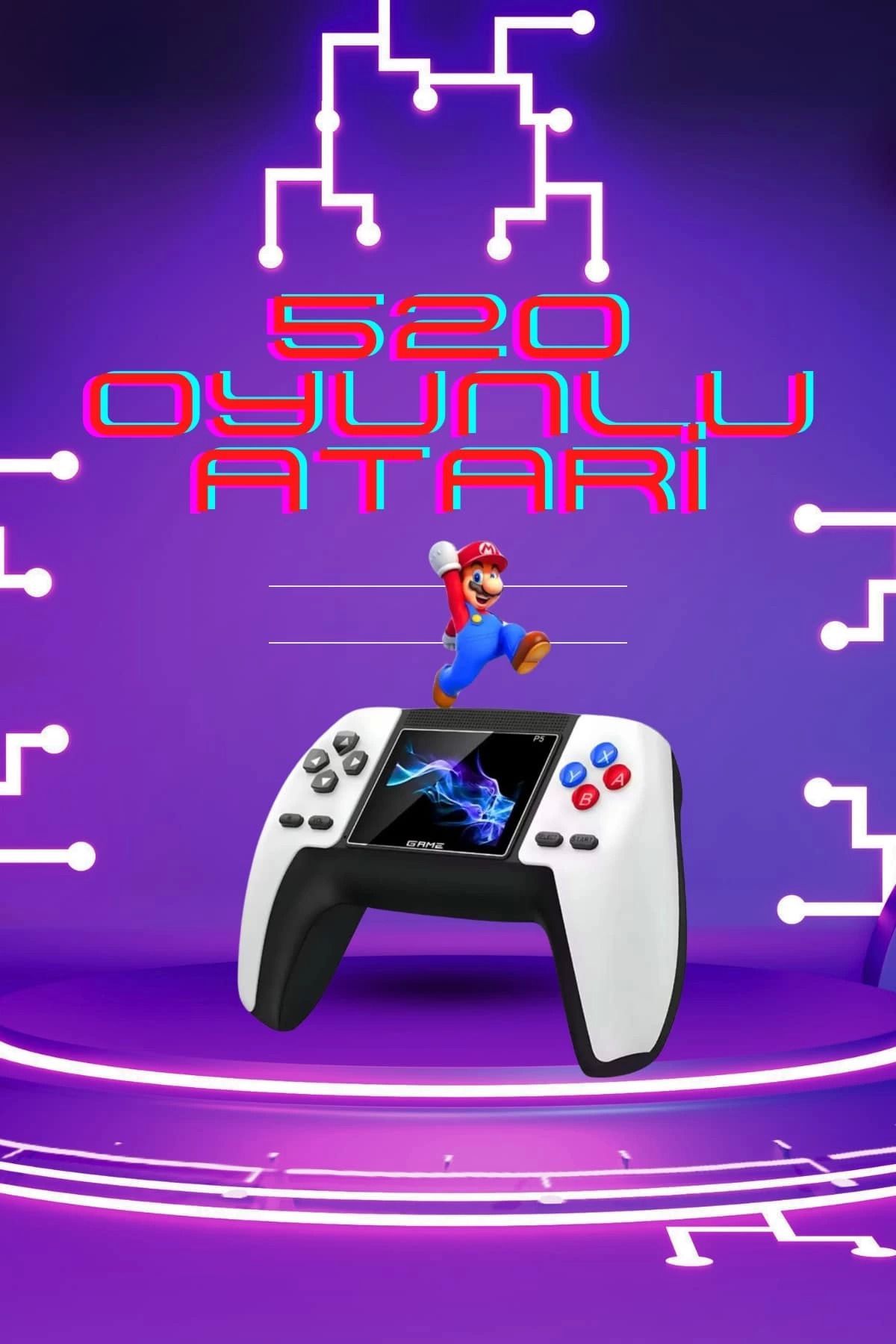MT29 GİYİM Kablosuz Oyun Konsolu Atari Game Stick Retro Konsol 520 Oyunlu