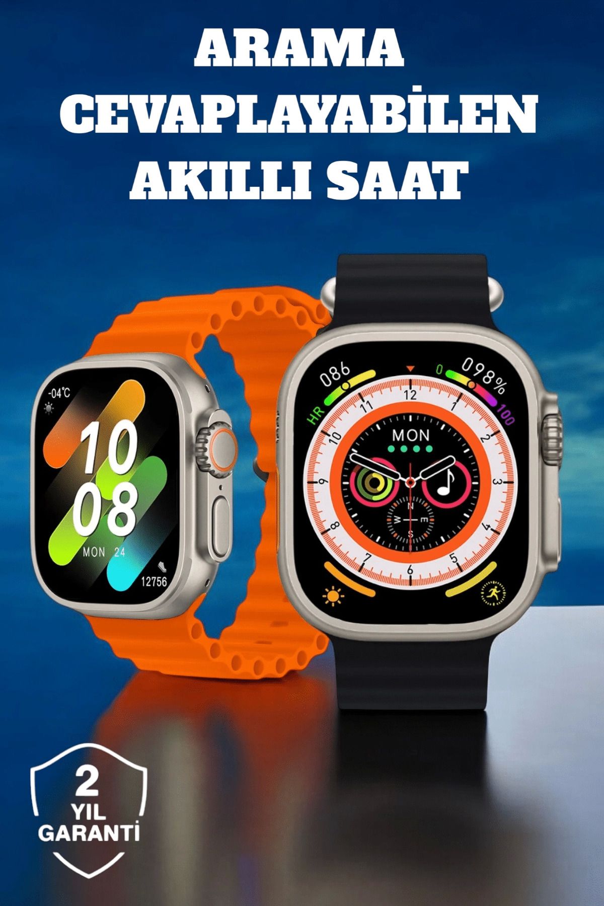 MELFSHOP Kablosuz Şarjlı, Çağrı ve Müzik Kontrolü Sağlayan Akıllı Saat