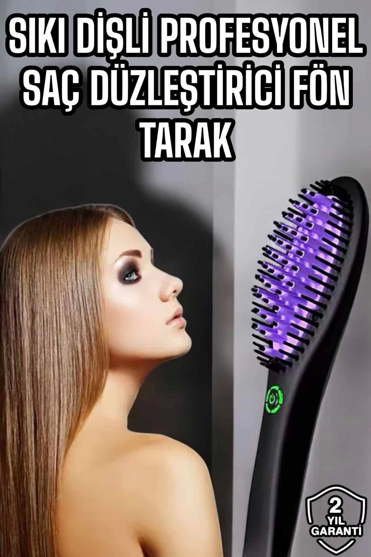 Heez Yeni Nesil Elektrikli Fön Tarak Düzleştirici Isı Ayarlı