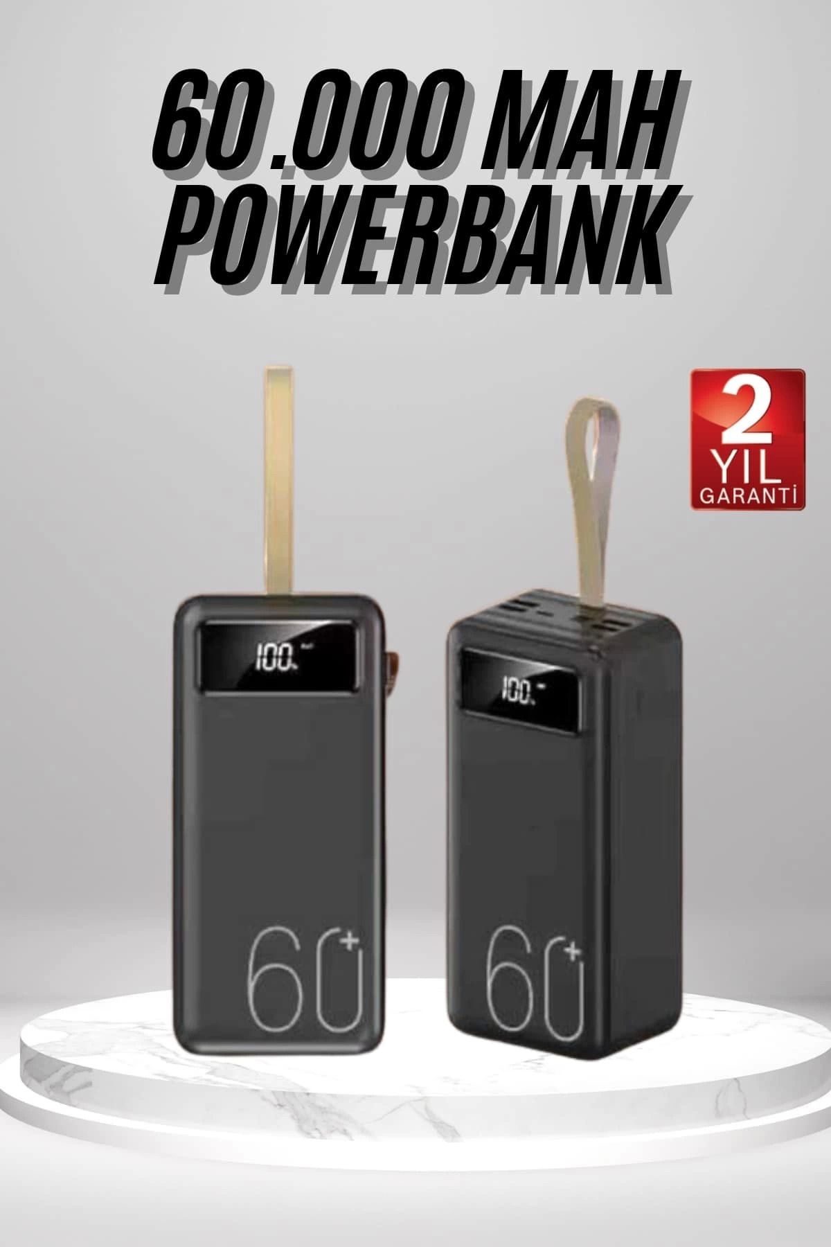 hayalimsah Powerbank 60.000 Mah Taşınabilir Şarj Hızlı El Fenerli Dijital Göstergeli