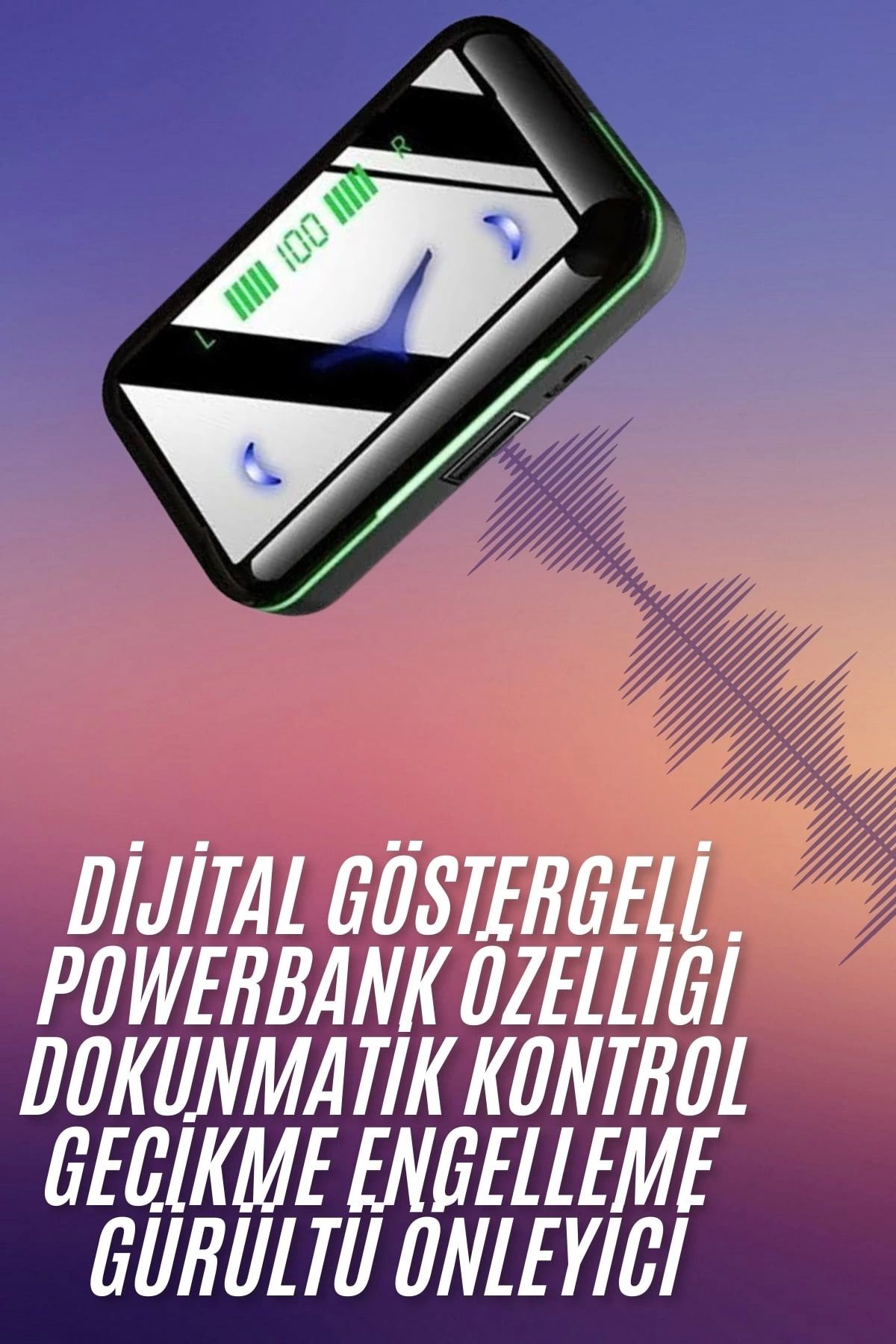 MELFSHOP Extra Bass Kablosuz Kulaklık Işıklı Bluetooth Kulaklık Powerbank Özellikli
