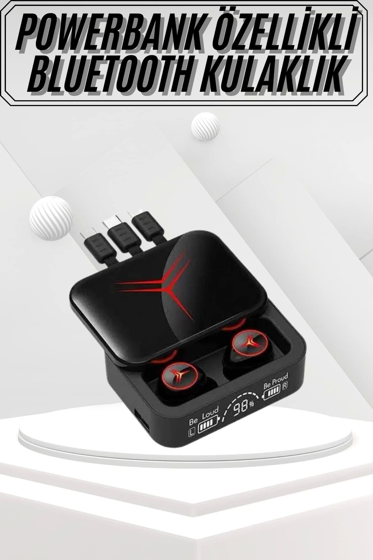ÖYKÜ VE YİĞİT Kablosuz Bluetooth Kulaklık Powerbank Özellikli Göstergeli Hd Mikrofon