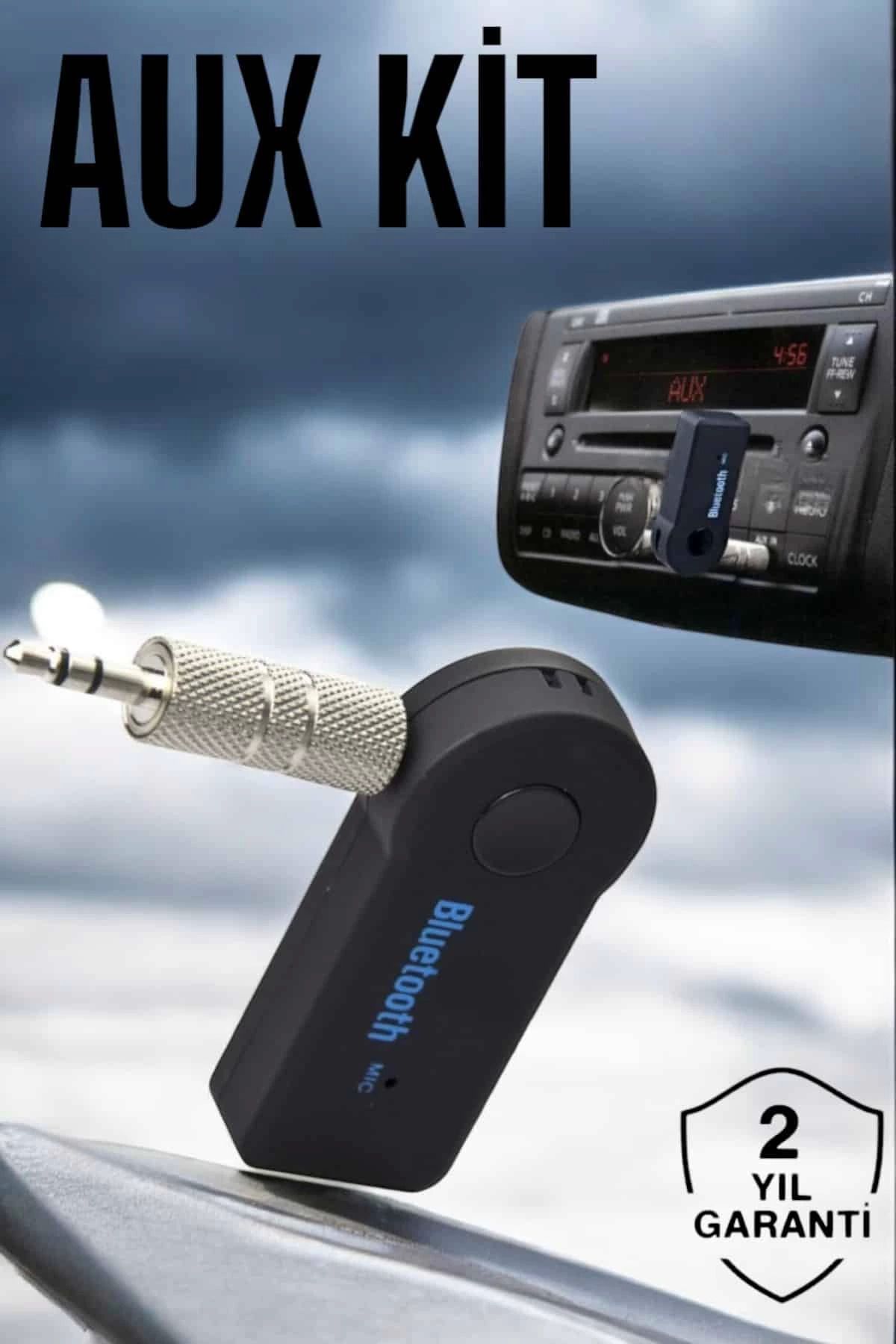 MELFSHOP Tüm Araçlara Uyumlu Aux Car Bluetooth Kablosuz Araç Bağlantı Kiti