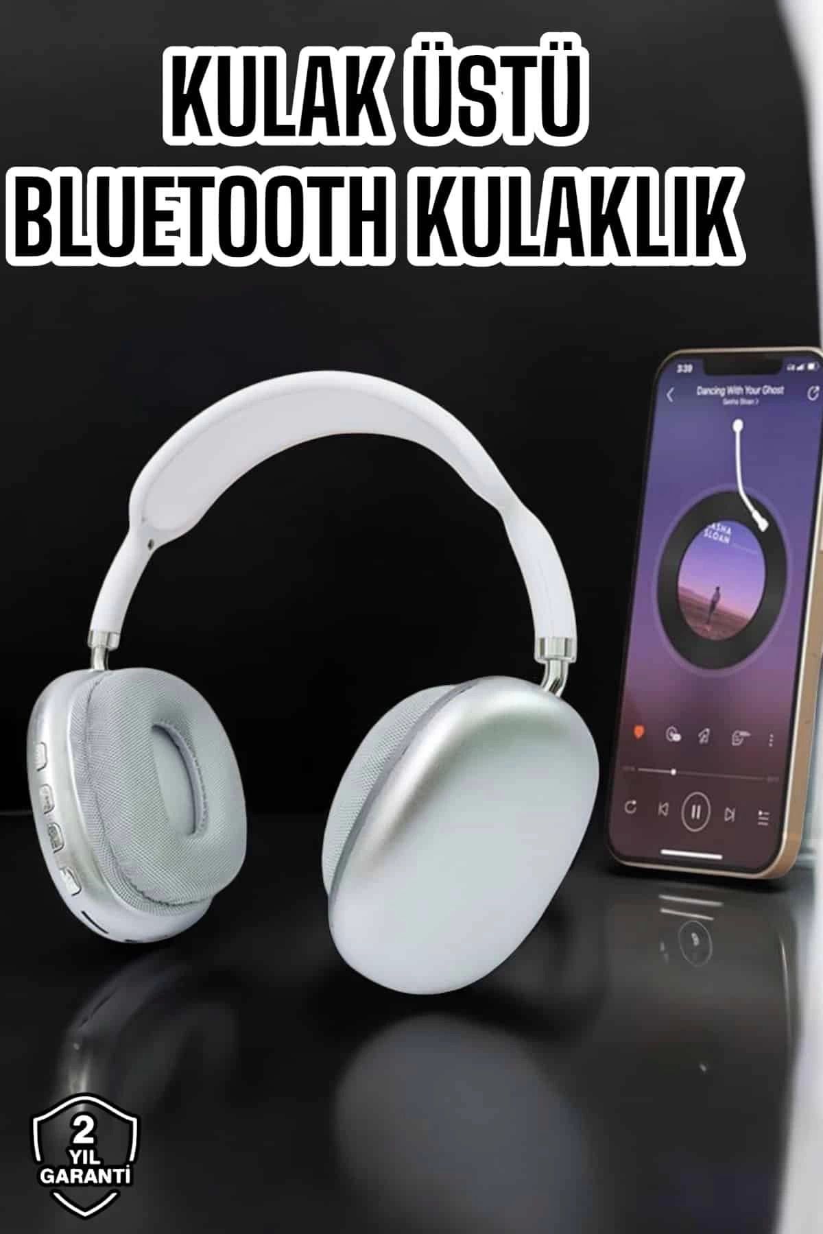 MELFSHOP P9 Plus Kablosuz Kulak Üstü Bluetooth Kulaklık Beyaz Mikrofonlu Kulaküstü Kablosuz Kulaklık