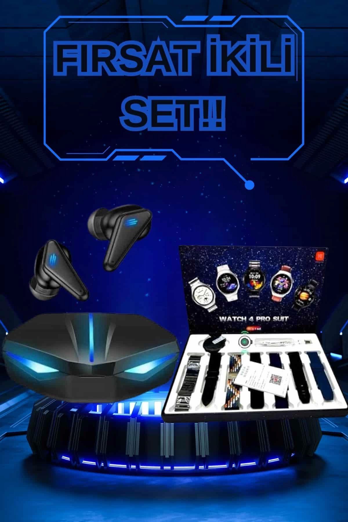 MELFSHOP Gamer Kulaklık ve Çok Kordonlu Akıllı Saat Gürültü Önleyici GPS Desteği
