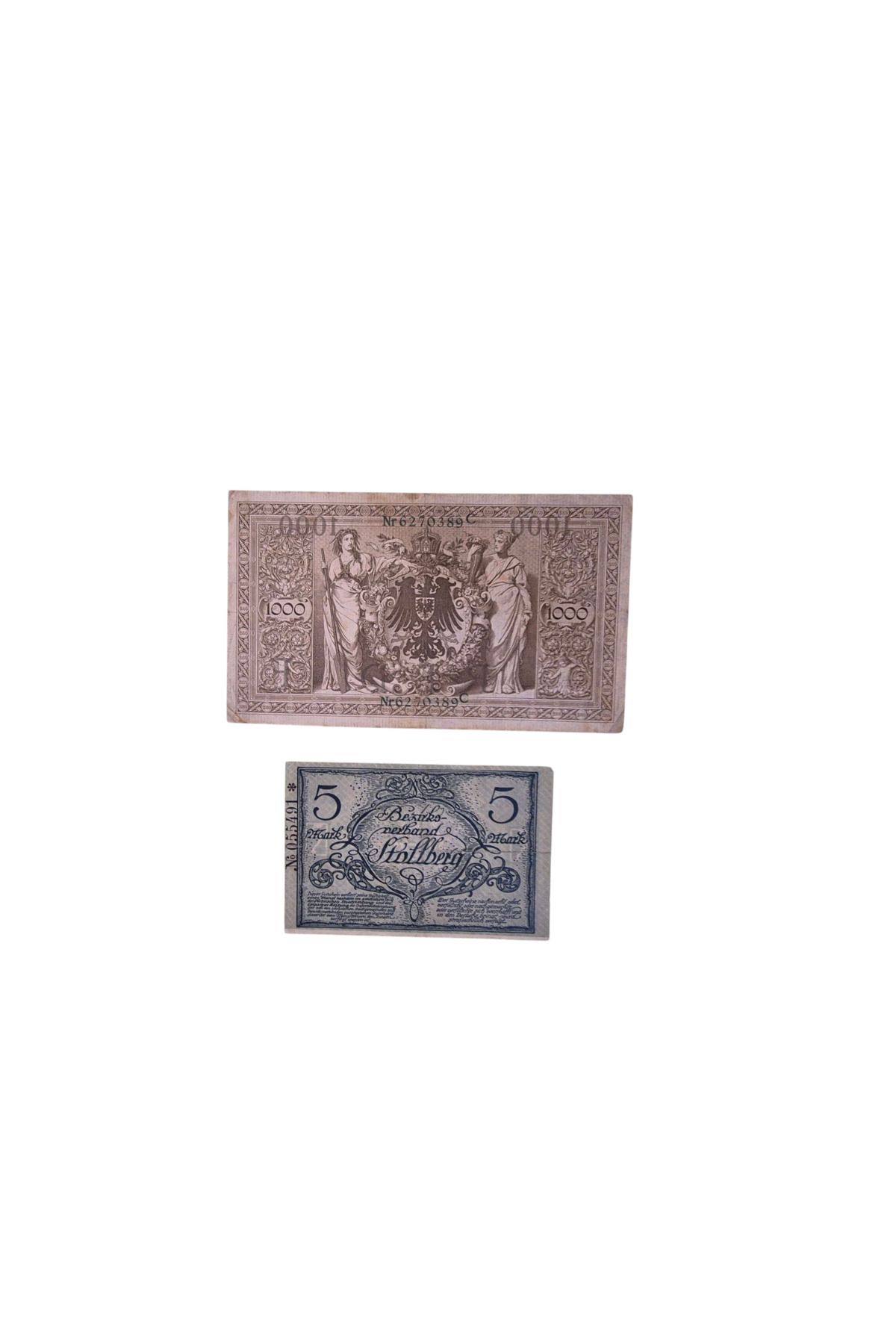 Koleksiyon 1910 YILI BİN MARK VE 1918 YIL 5 MARK