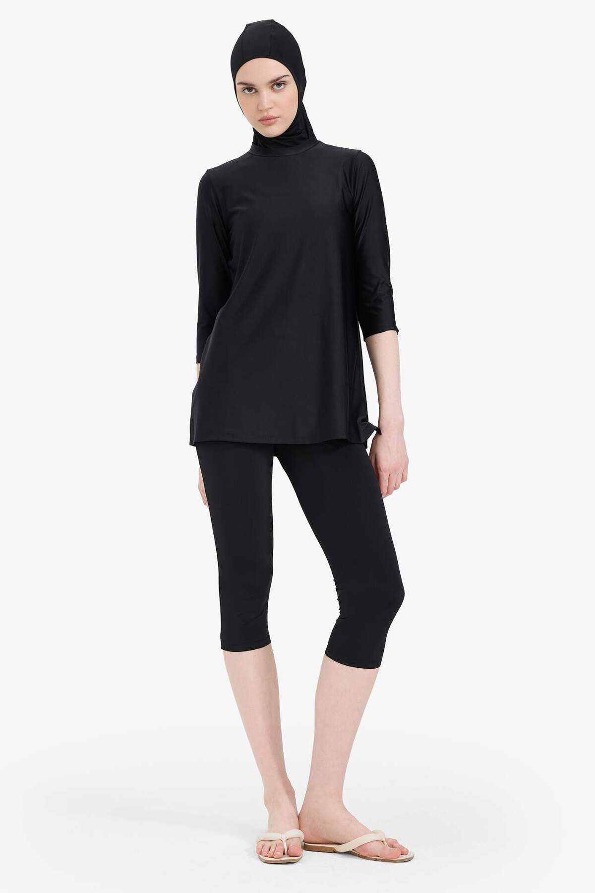 DeFacto Regular Fit 4lü Basic Düz Burkini Tesettür Mayo Takım E3513AX25HS