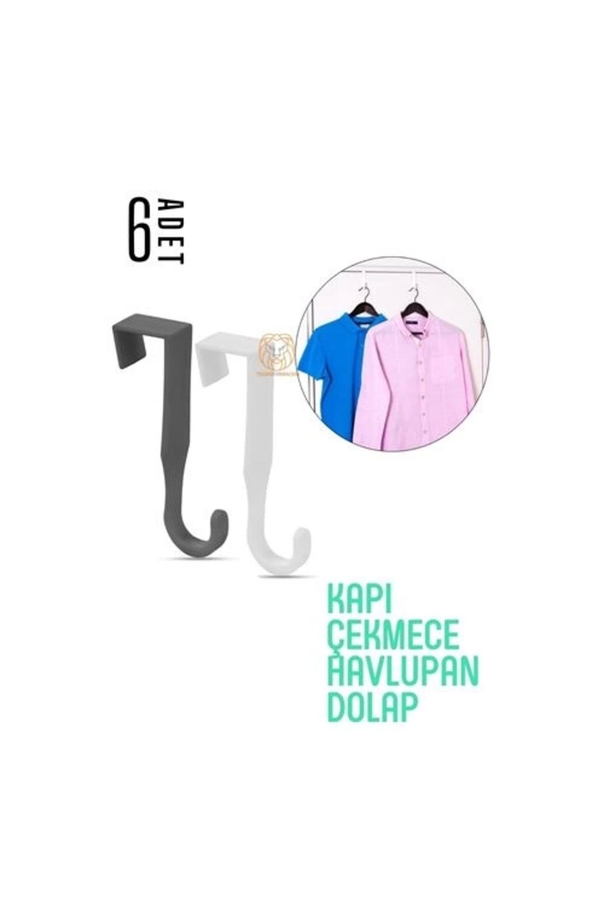 İnnMerry ModaCar Pratik Askı Dolap Çekmece Havlupan Kapı Askısı 6 ADET