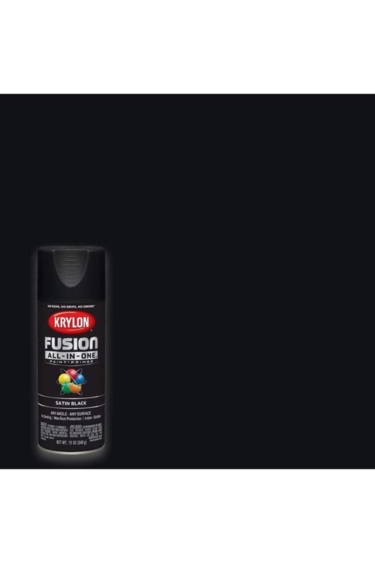 Generic-KRYLON Rust Resistant Fusion All-In-One Spray Paint ‎and Primer Satin Black 12oz K02732007 3