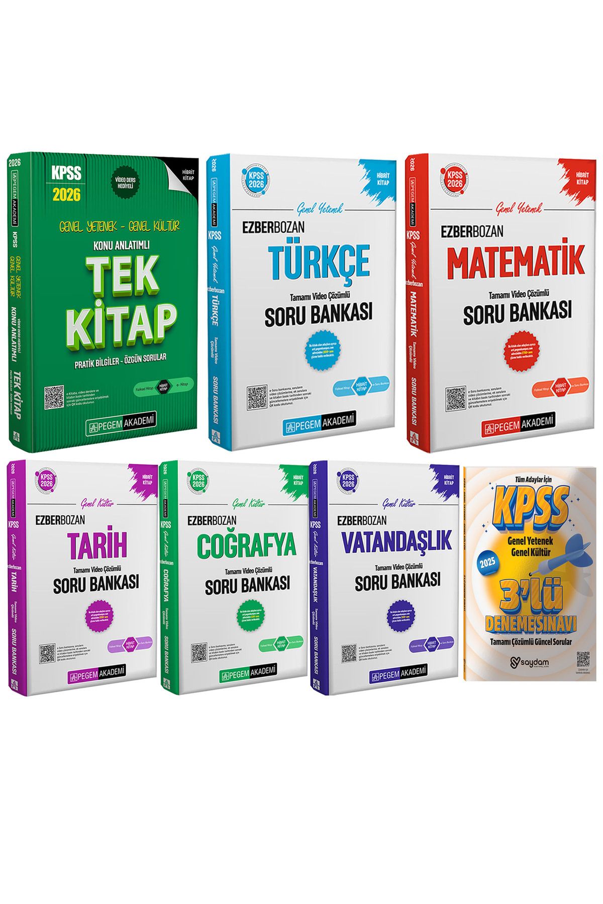 Pegem Akademi Yayıncılık 2026 KPSS GYGK Konu Anlatımlı Tek Kitap-Ezberbozan Tüm Dersler Video Çözümlü Soru Bankası-3 Deneme