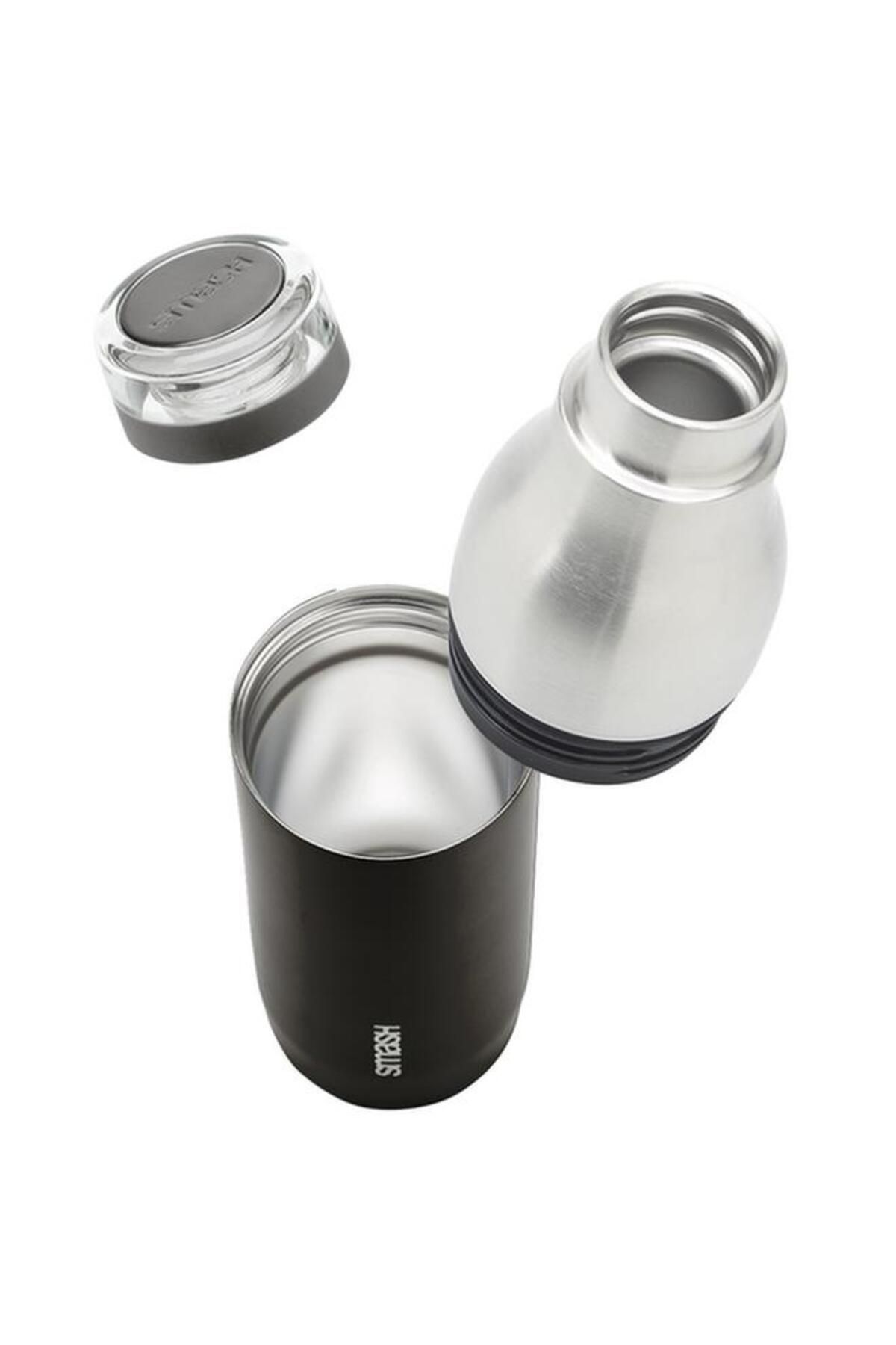 Generic-smash Dual Walled Stainless Steel Insulated Water Bottle Black and Silver 500ml 5606 1
