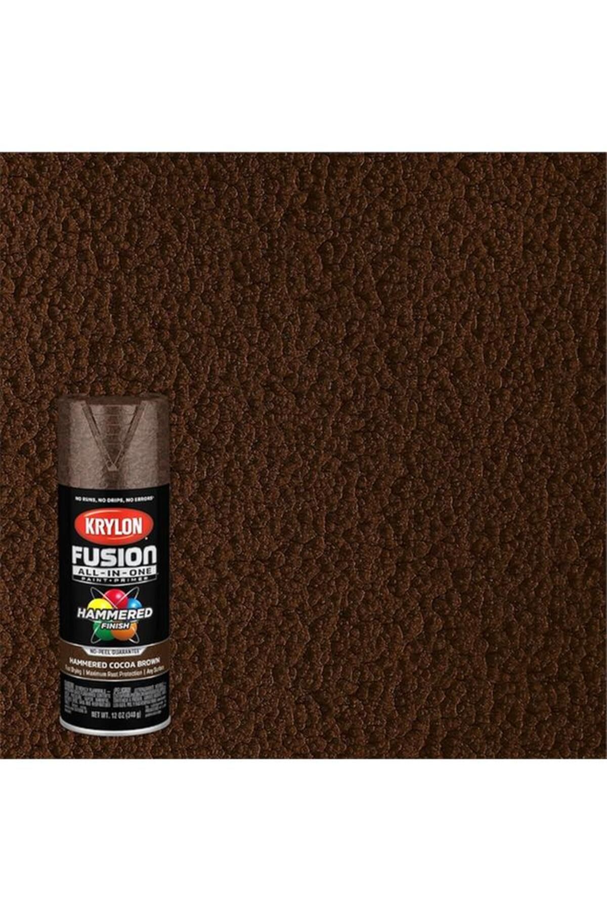 Generic-KRYLON Fusion All-In-One Rust Resistant Spray Paint Hammered Cocoa Brown 12oz K02785007 3