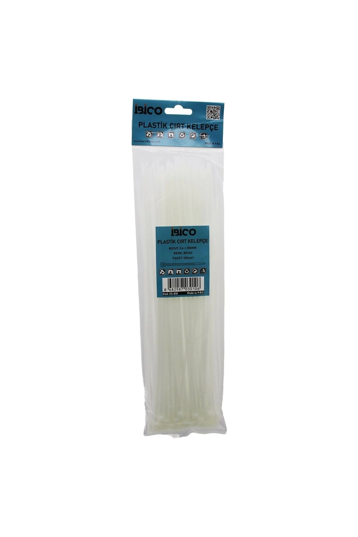 Lenaca 100pcs Beyaz 3.6x300mm Plastik Cırt Kelepçe