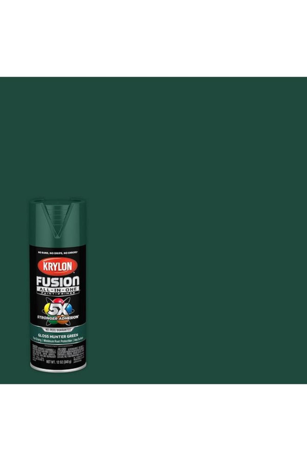 Generic-KRYLON Rust Resistant Fusion All-in-One Spray Paint and Primer Gloss Hunter Green 12oz K02789007 3