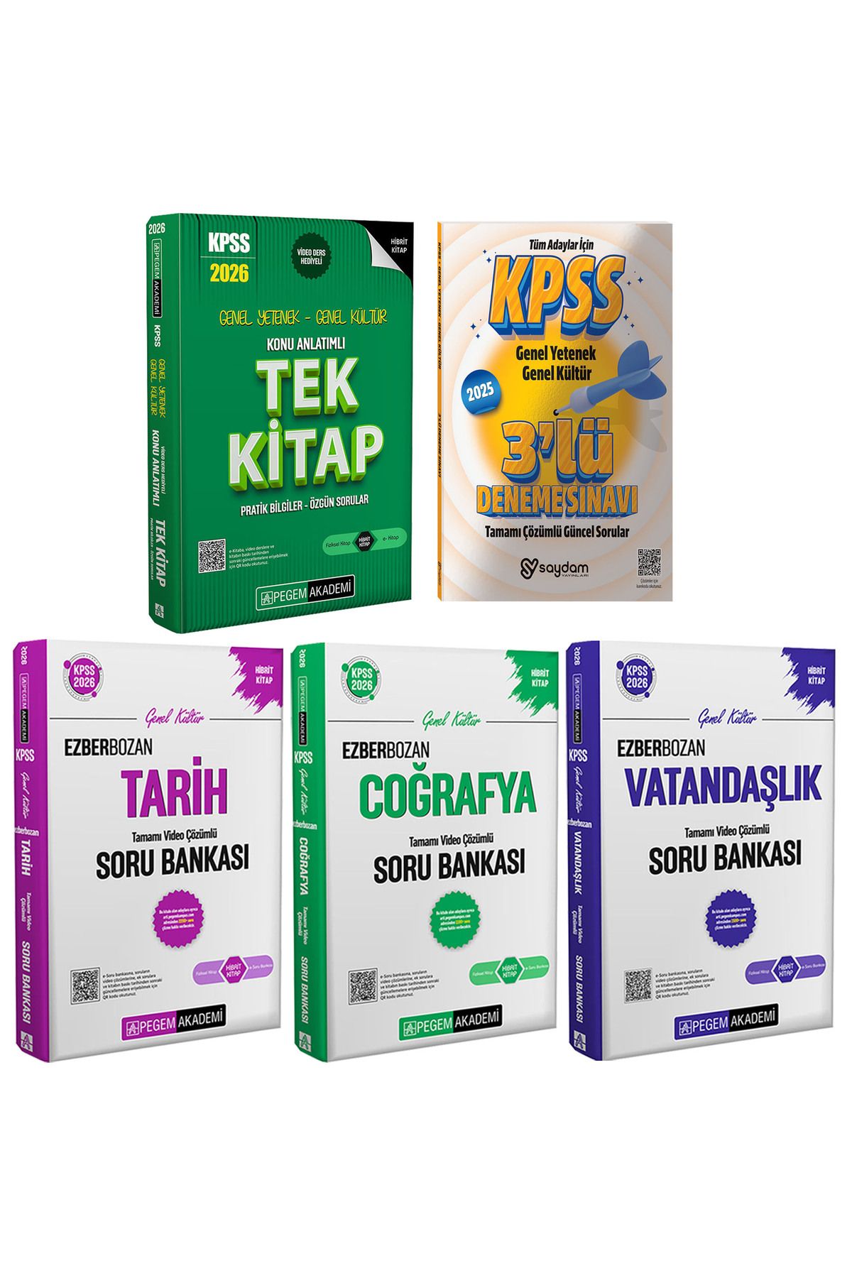 Pegem Akademi Yayıncılık 2026 KPSS GYGK Konu Anlatımlı Tek Kitap-Ezberbozan Tarih-Coğrafya-Vatandaşlık Çözümlü Soru Bankası