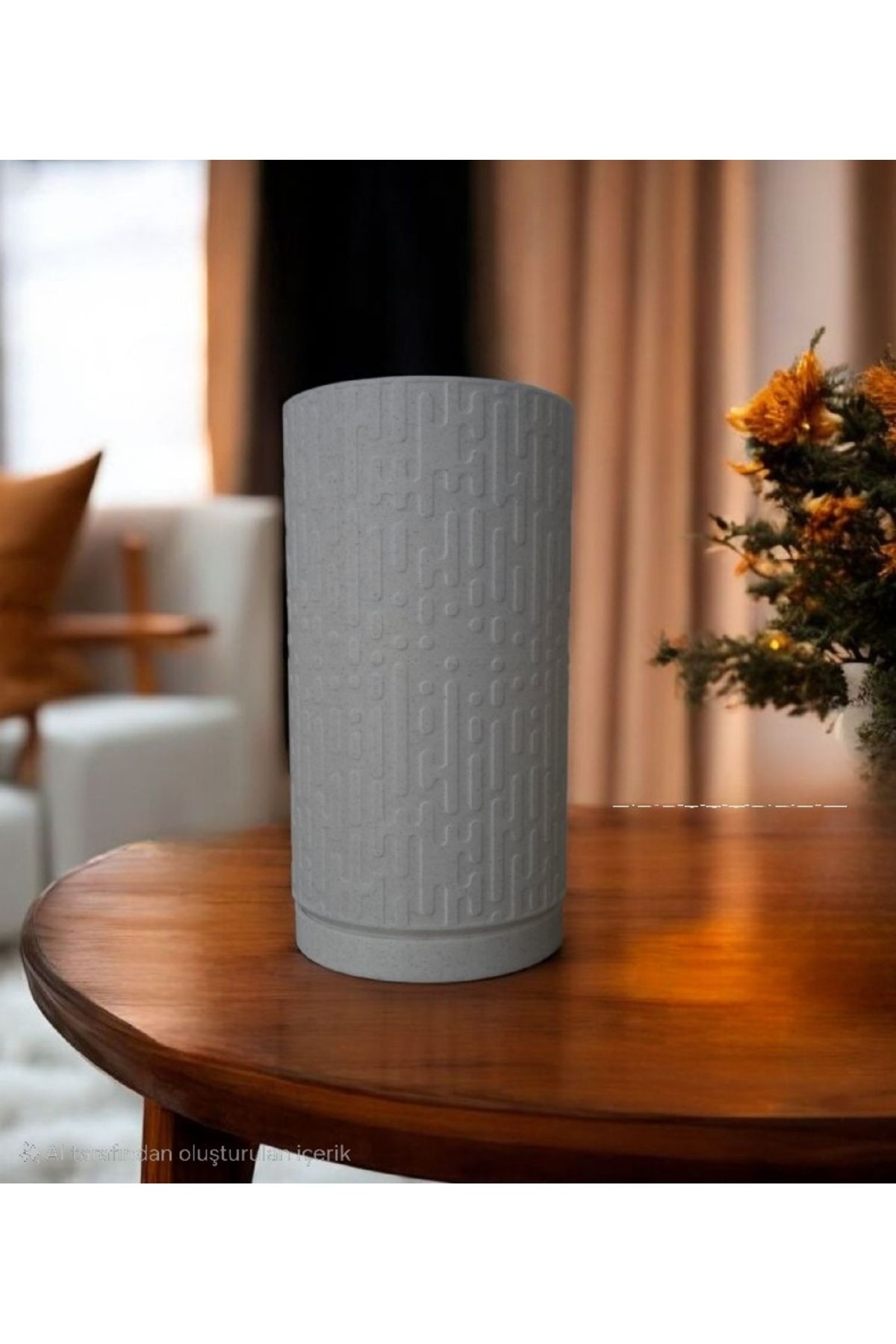 Home Çizgi Formlu Mermer Dokulu El Yapımı 3D Baskı Masa Lambası – E27 Duy