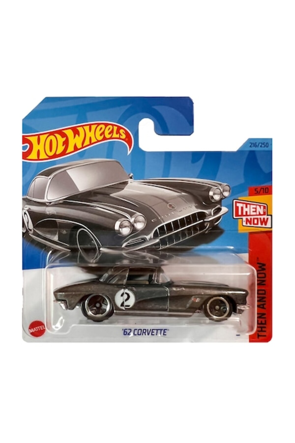 Macheta metalica Hot Wheels, '62 Corvette 1:64, Gri
