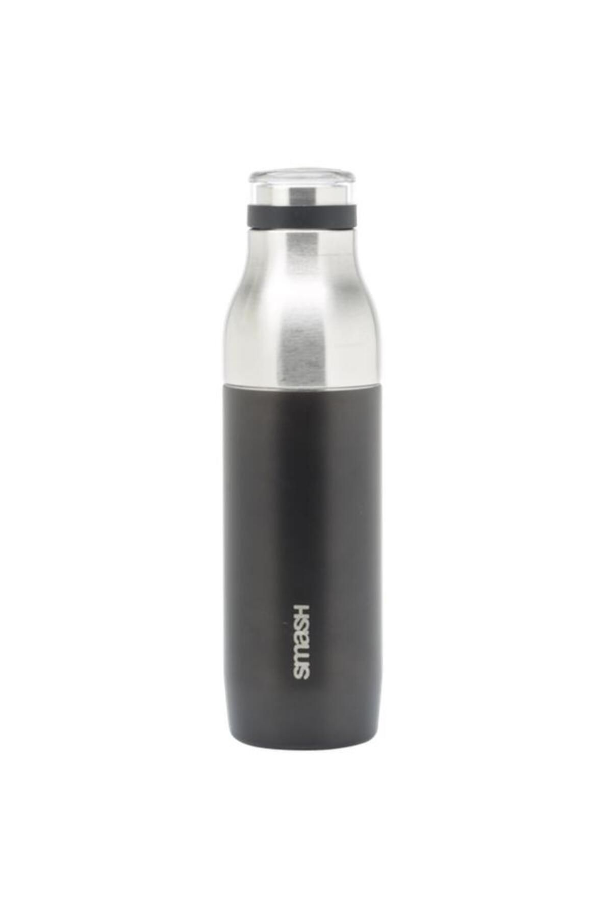 Generic-smash Dual Walled Stainless Steel Insulated Water Bottle Black and Silver 500ml 5606 2