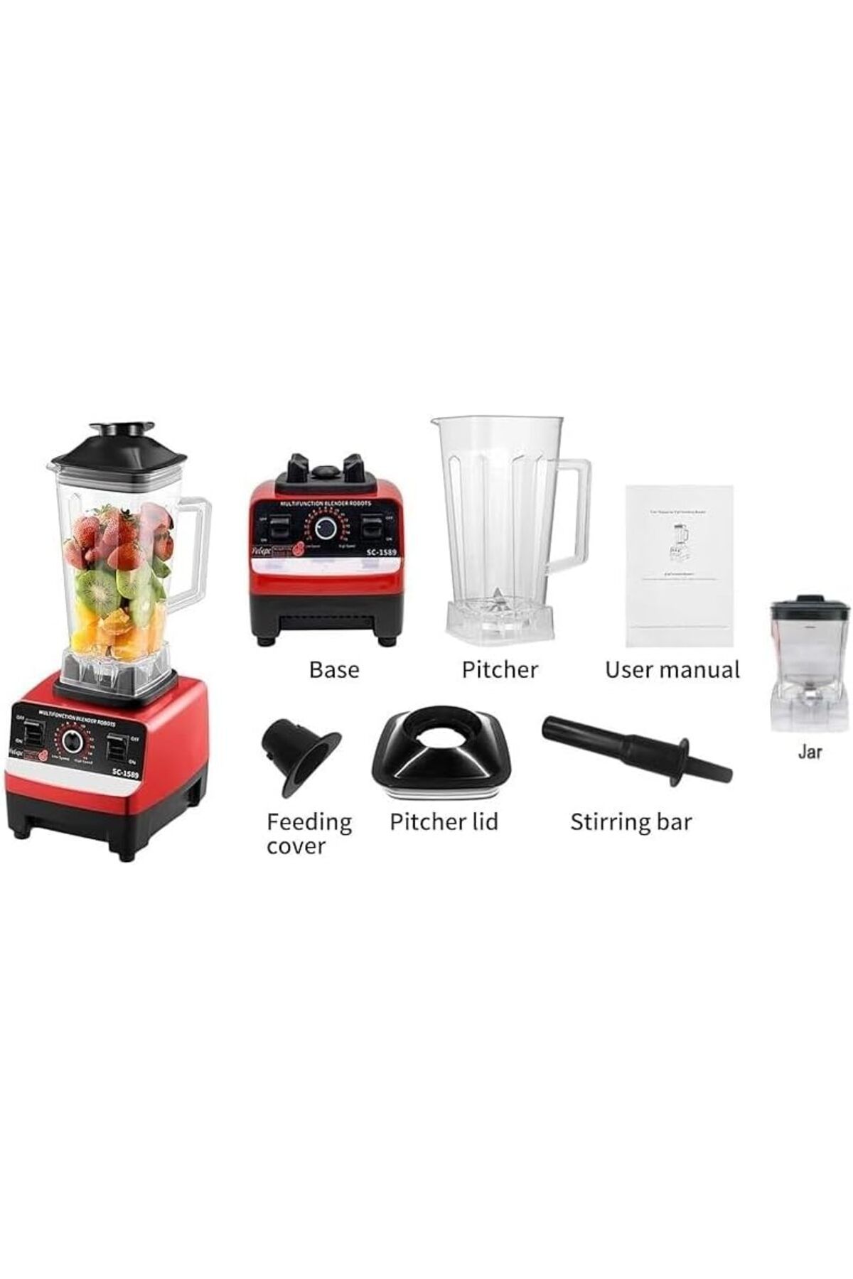 Other-2 in 1 Multipurpose Blender 2L Blending Jug 300g Grinding Jar Powerful Motor, 15 Speed 2
