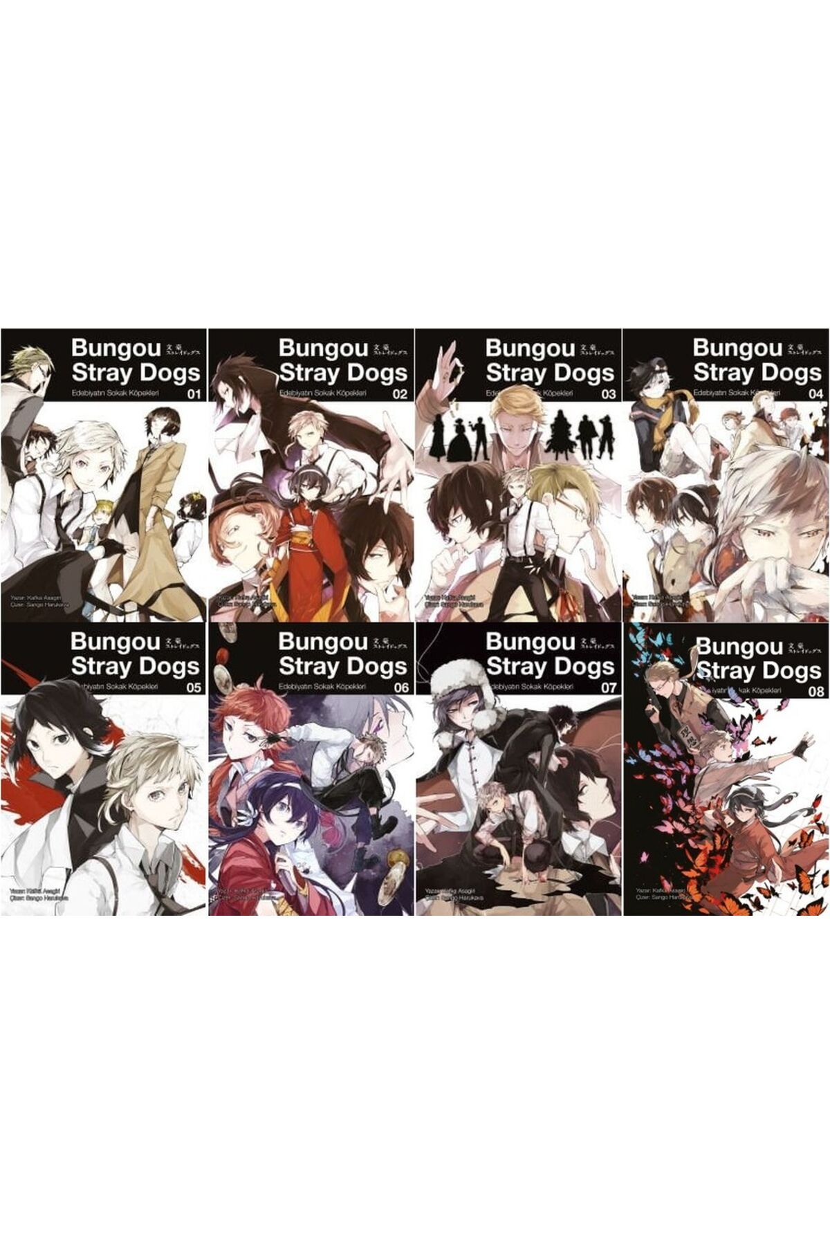 Gerekli Şeyler Yayıncılık Bungou Stray Dogs 1-2-3-4-5-6-7-8 manga seti (8 kitap) 1 adet anime poster hediyeli