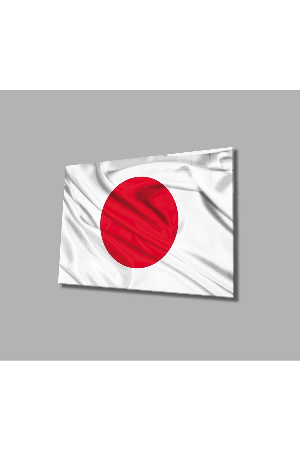 idealizbiz Japon Bayrağı Cam Tablo 4mm Dayanıklı Temperli Cam, Japanese Flag Glass Wall Art