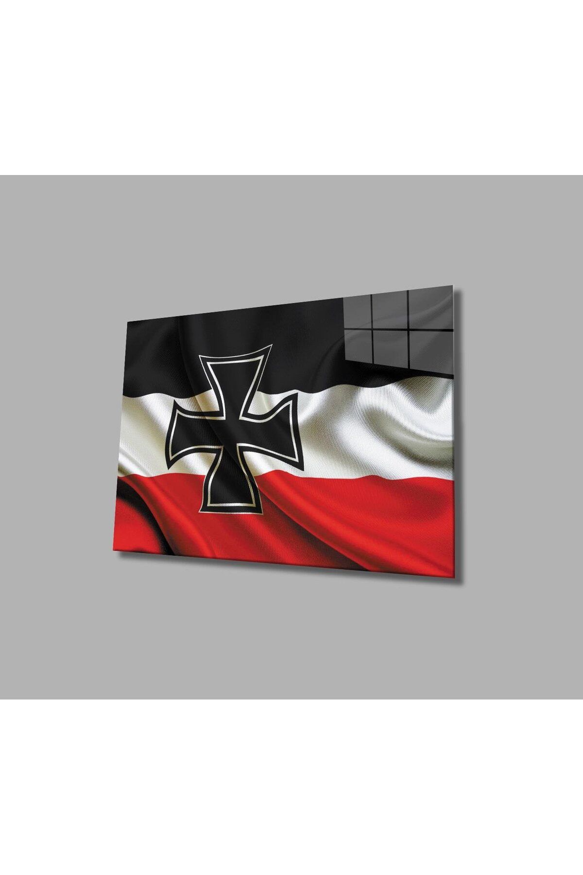 idealizbiz Almanya İmparatorluğu Bayrağı Cam Tablo 4mm Dayanıklı Temperli Cam, German Empire Flag Glass Wall A