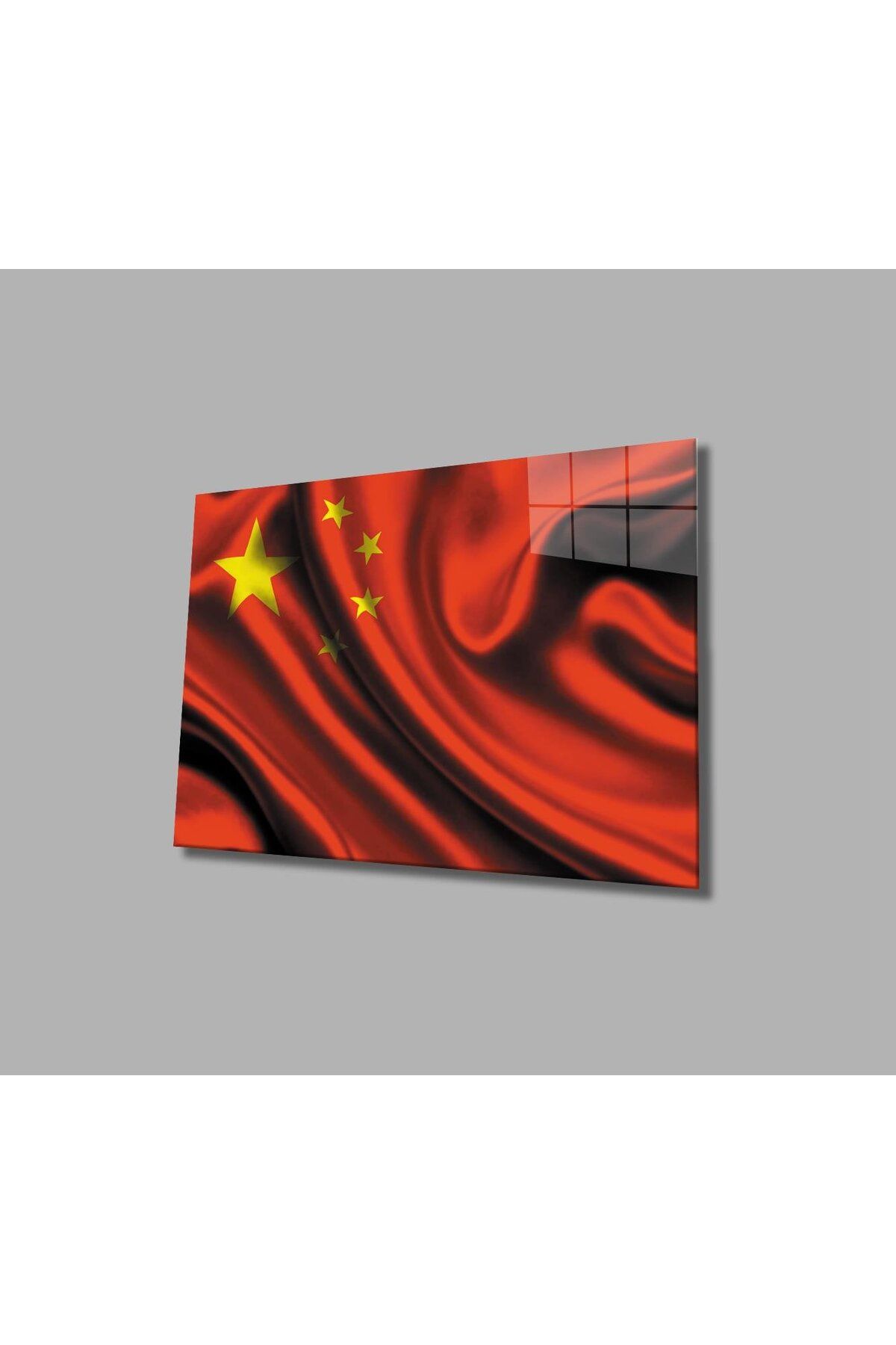 idealizbiz Çin Bayrağı Cam Tablo 4mm Dayanıklı Temperli Cam,China Flag Glass Wall Art