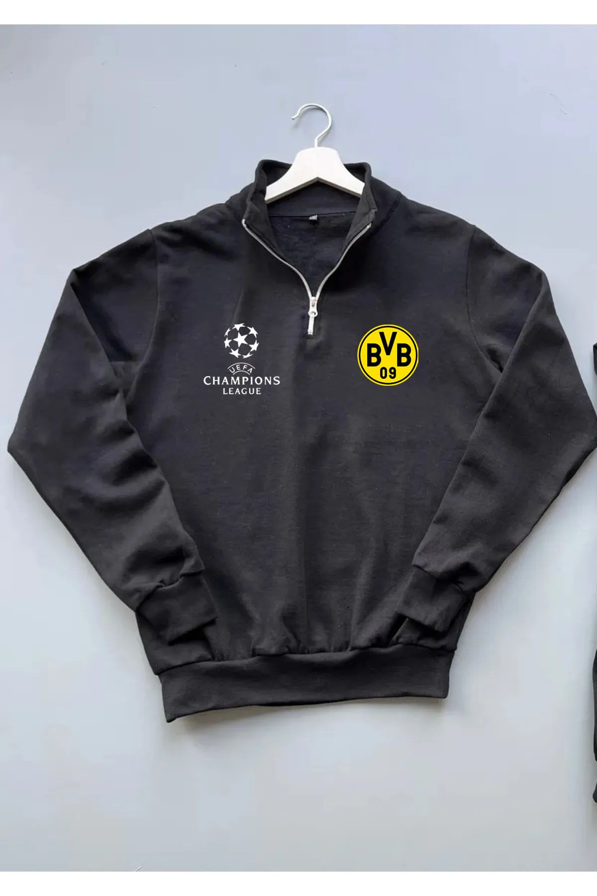 Pisa Art CHAMPİONS LEAGUE DORTMUND SARI DUVAR DİK YAKA SWEATSHİRT UNİSEX ÖZEL TASARIM
