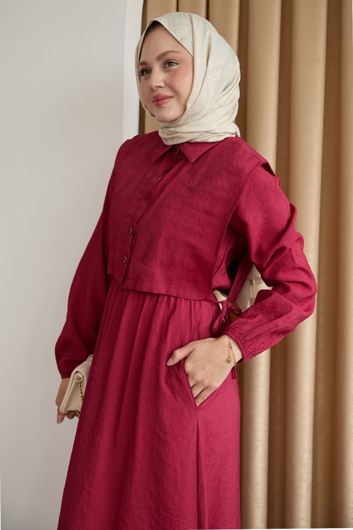 InStyle-Red Dress with Bolero Tie 4