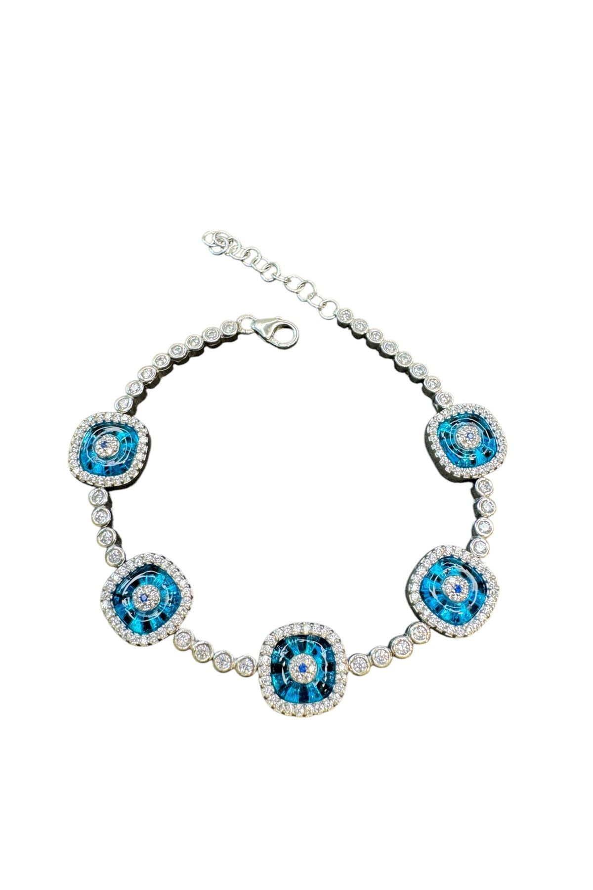lolajewelry luxury style 5li zirkon taşlı 925 ayar gümüş bileklik