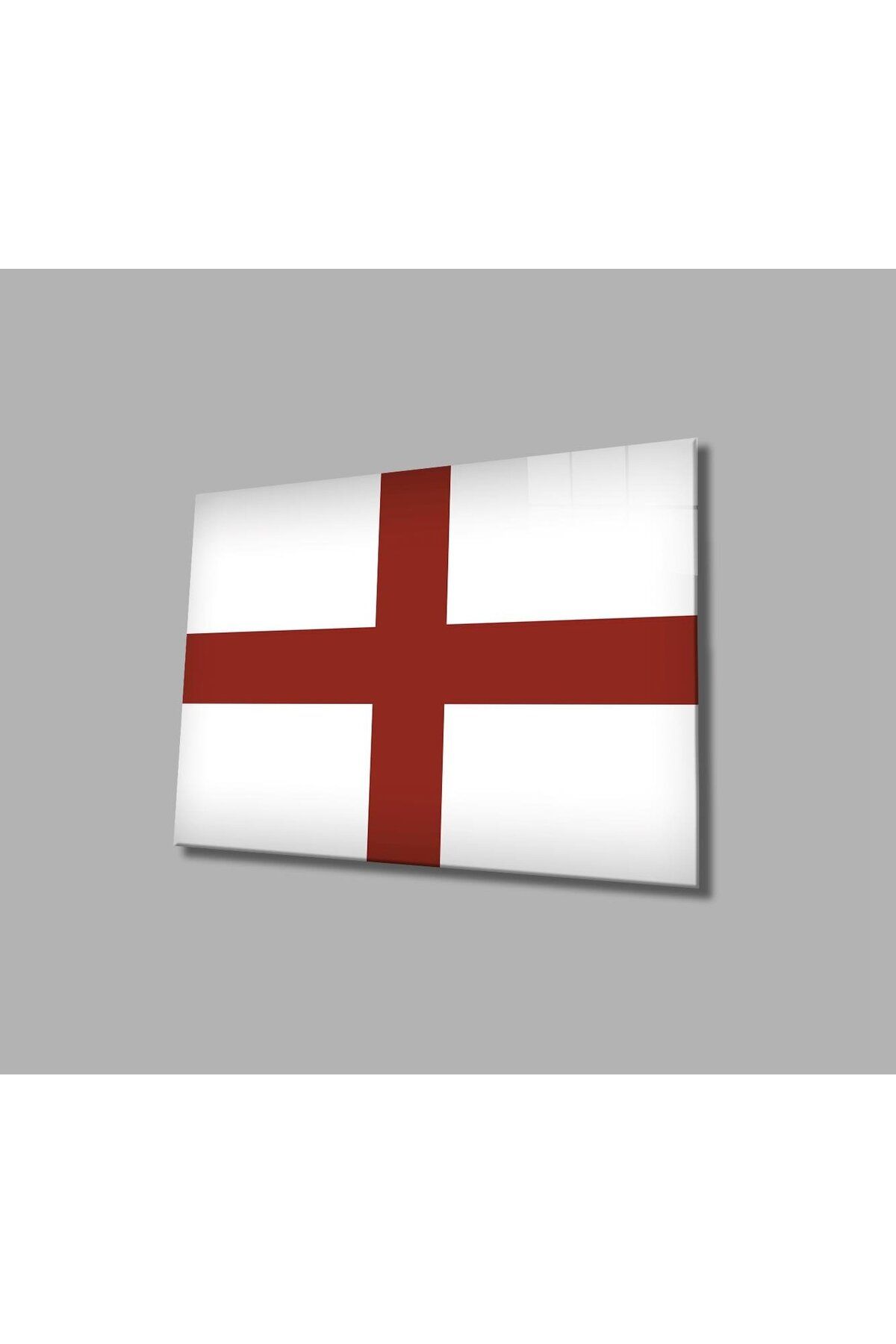 idealizbiz İngiltere Bayrağı Cam Tablo 4mm Dayanıklı Temperli Cam, England Flag Glass Wall Art