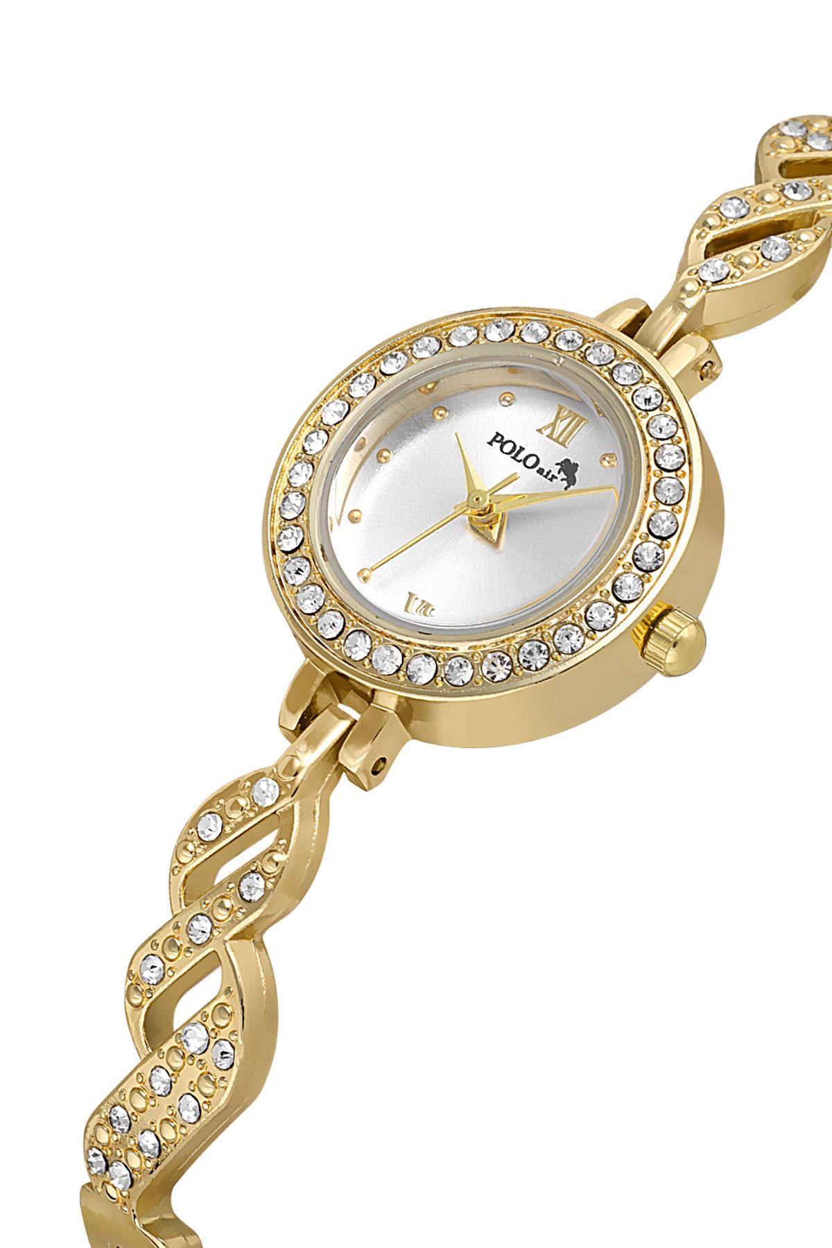 Polo Air Lüx Taşlı Zarif Vintage Kadın Kol Saati Gold Renk PL-1538B1x