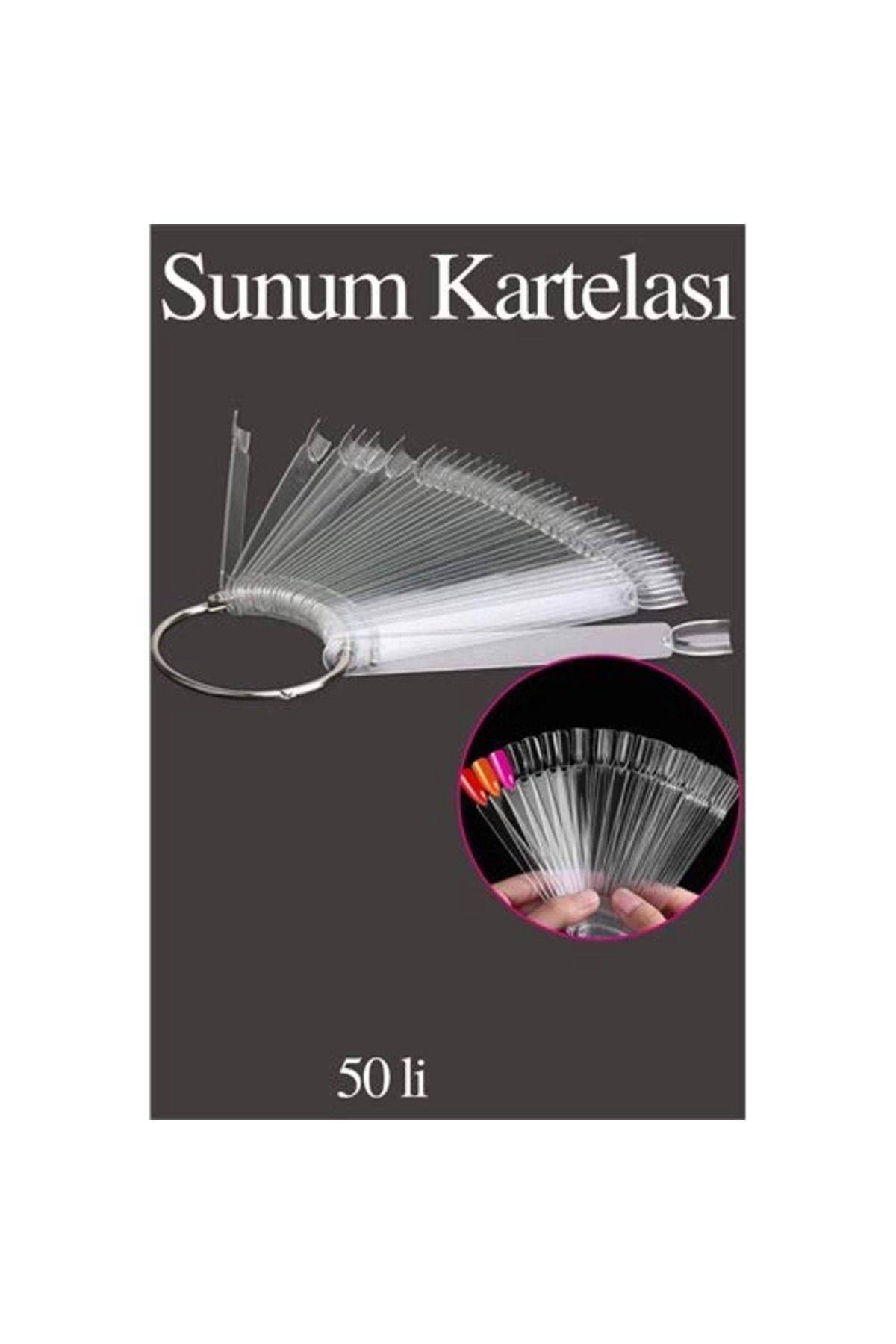NZM TİCARET Takma Tırnak Sunum Kartelası Şeffaf