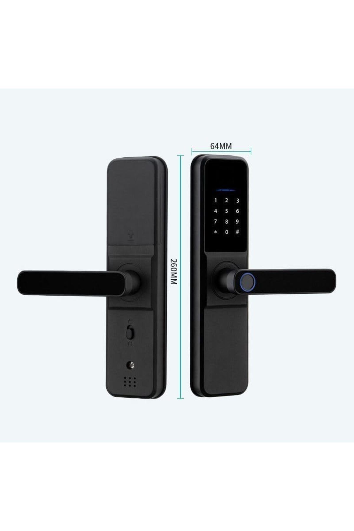 Fu-Mech-Smart Door Lock with Fingerprint, Keypad, and Handle | Electronic WiFi Lock Compatible with 7