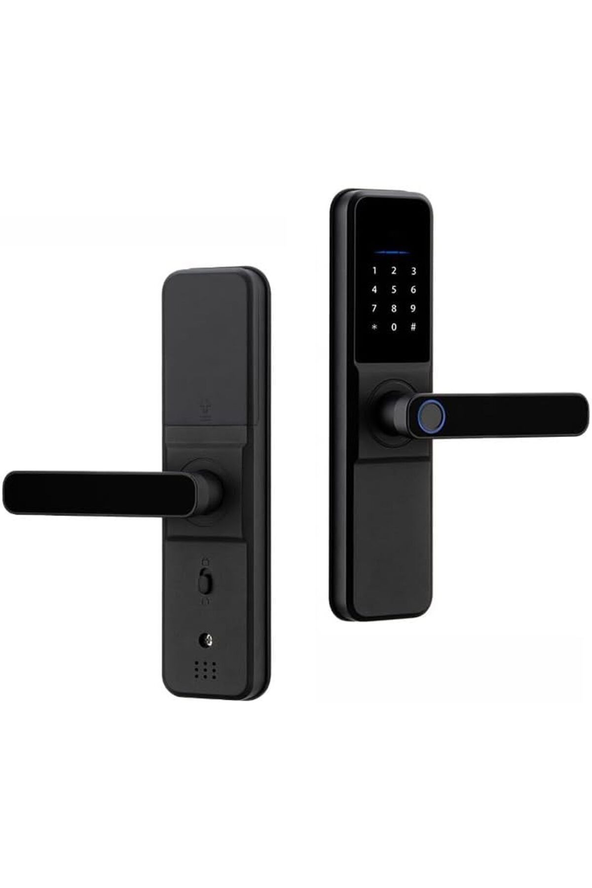Fu-Mech-Smart Door Lock with Fingerprint, Keypad, and Handle | Electronic WiFi Lock Compatible with 1
