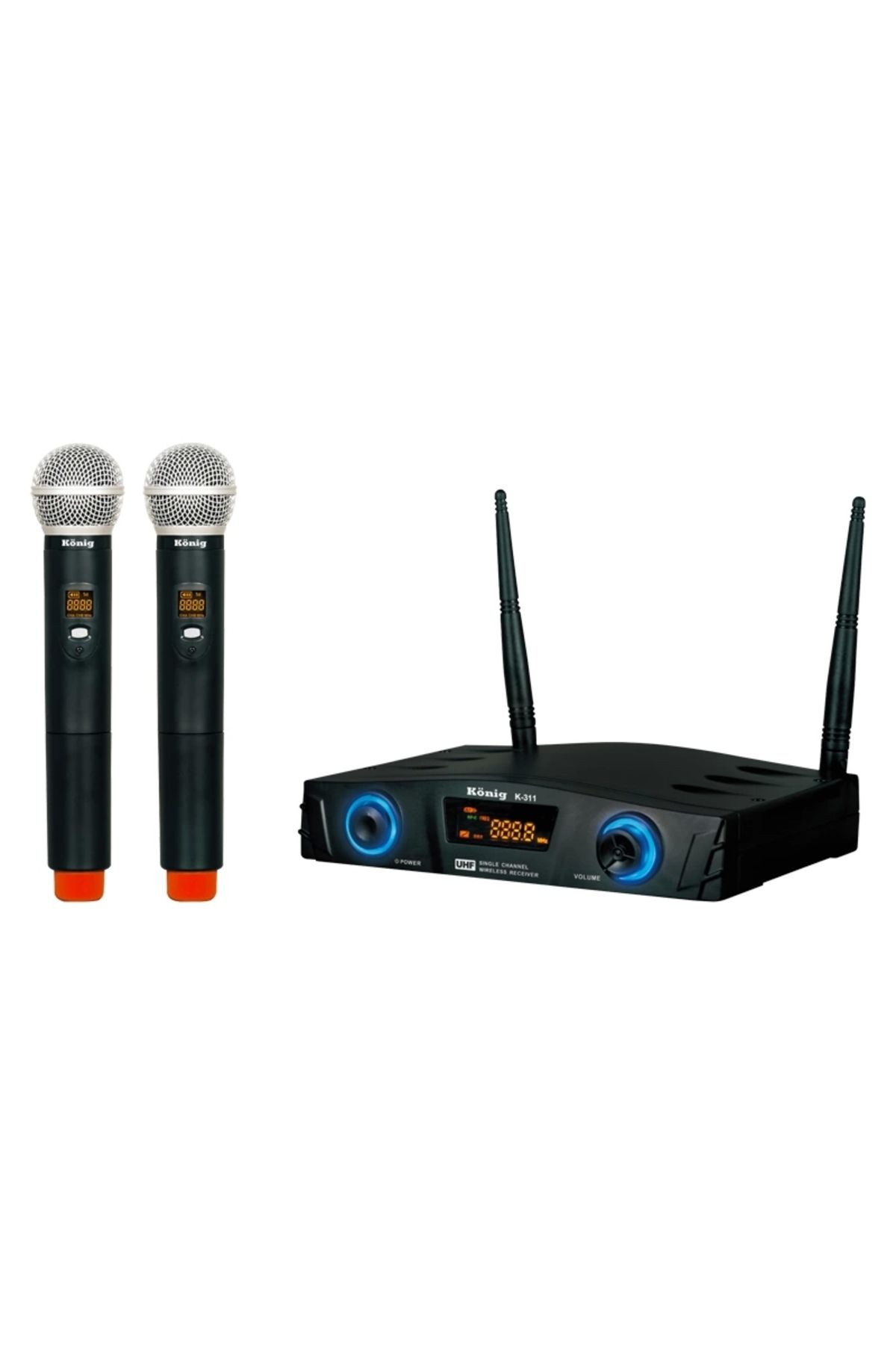 Lenaca König K-312 16 Kanal Uhf Dıgıtal Çift Kanal 2 El Kablosuz Telsiz Mikrofon