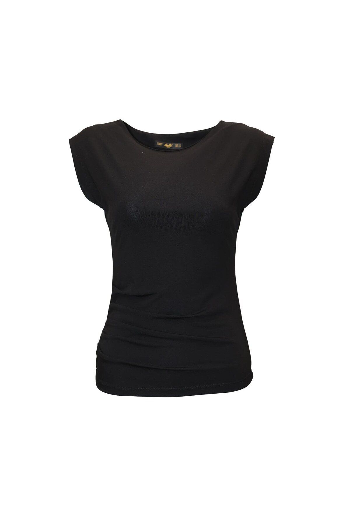 Sezgi Tekin Bel Drape Siyah Modal Bluz