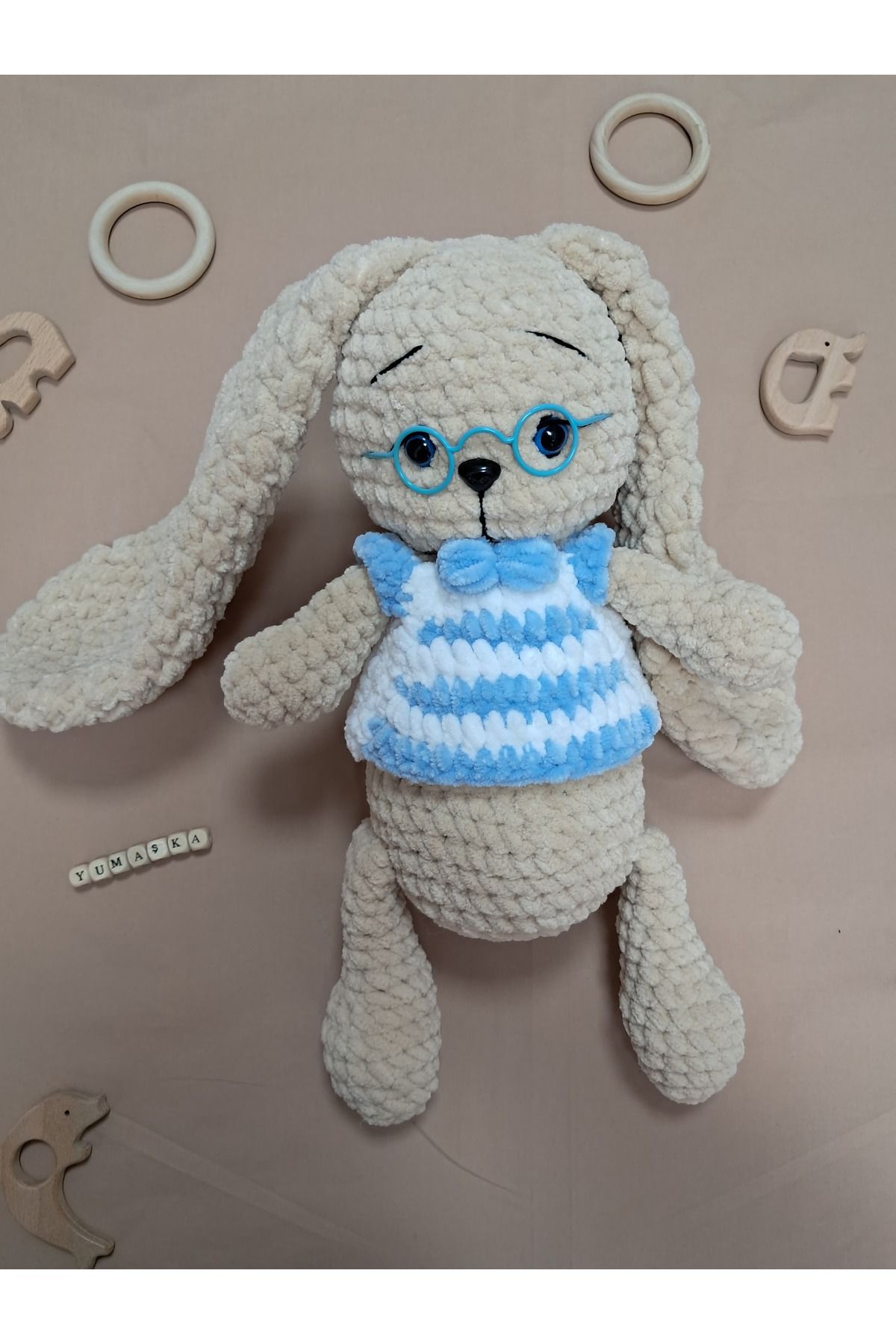 yarem aksesuar Kadife Peluş Amigurumi Tavşan- 45 cm