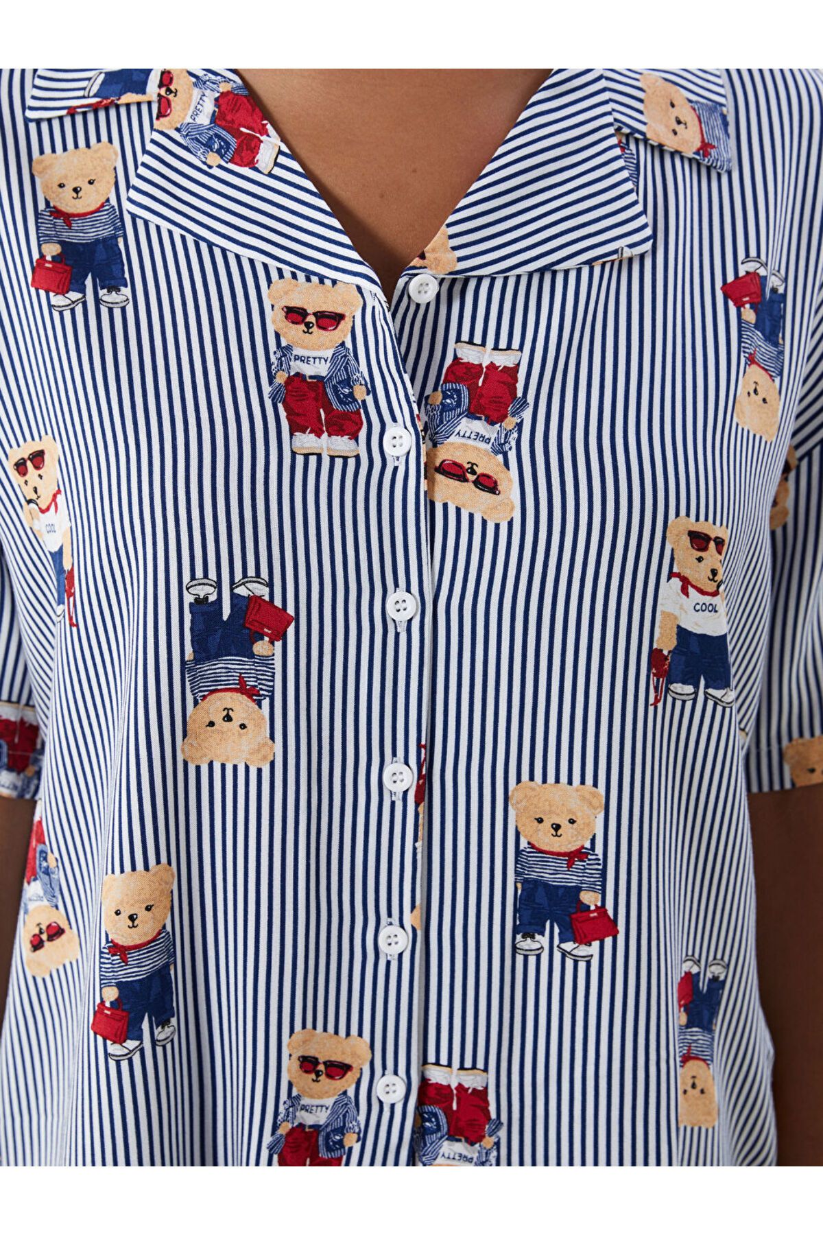 LC Waikiki Yeni Sezon Ayi Teddy Baskili Kadin Sortlu Pijama Takimi - S5OT86Z8