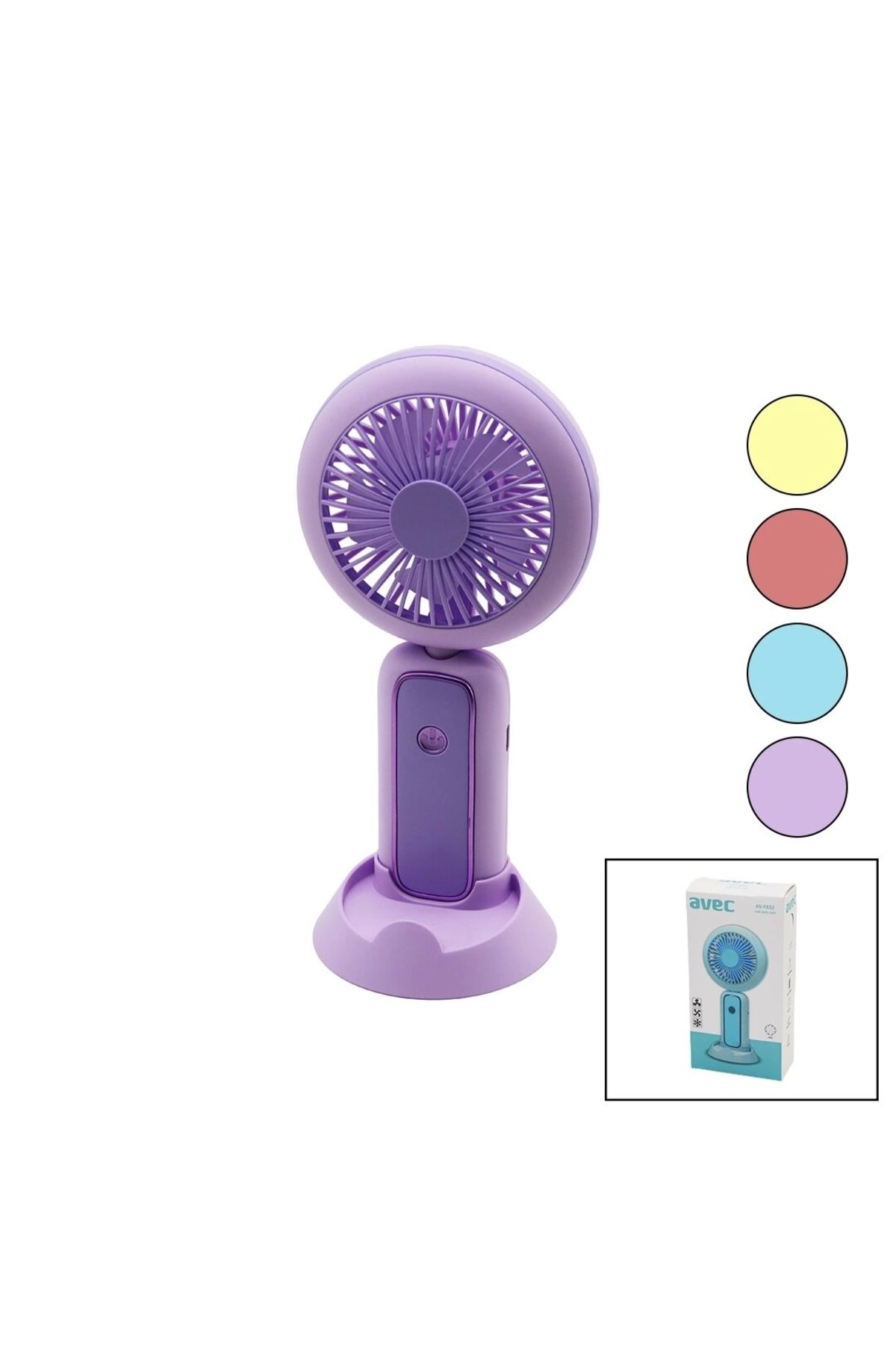 Lenaca Usb Mini Fan Çap=10cm - Y:20cm Led Işıklı 75 Derece Oynar Başlık 3 Kademe Hız Telefonluklu Ayak Apar
