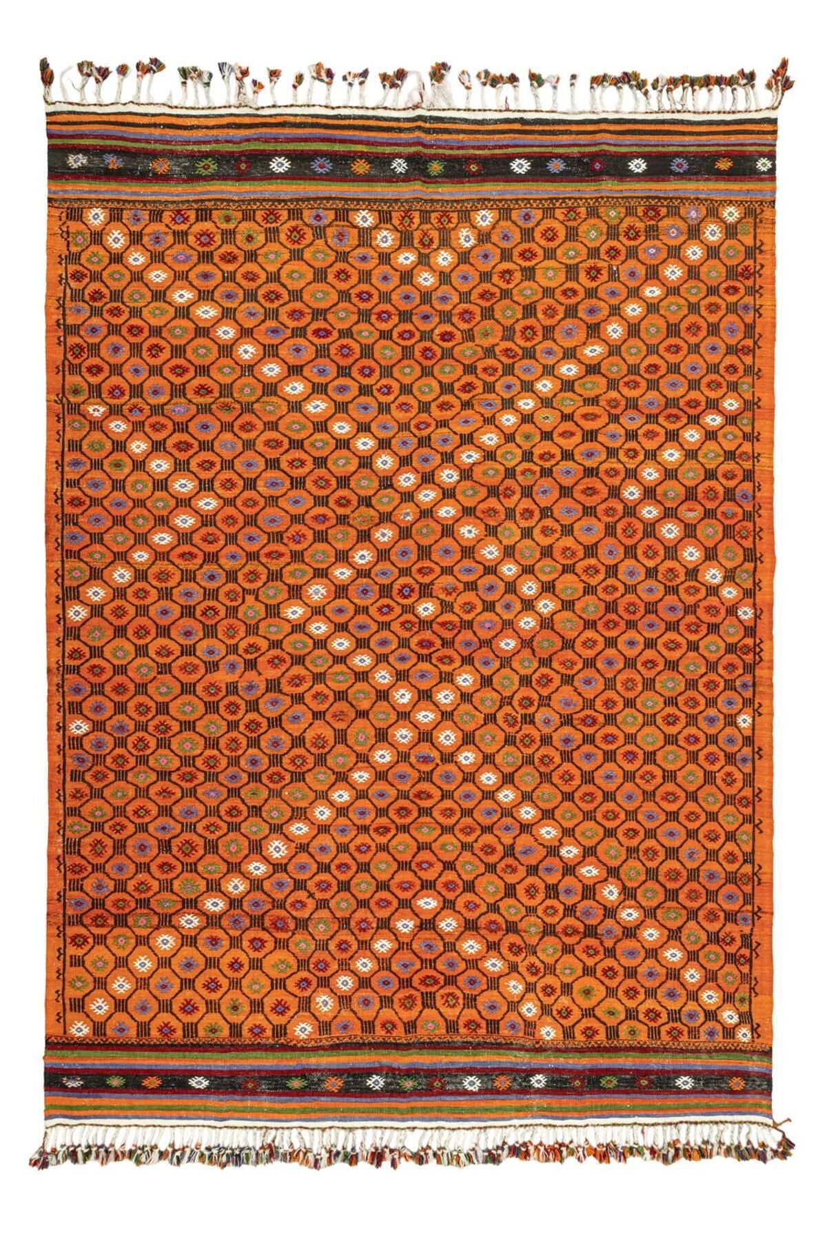 Soho Antiq Uraz Geometrik Desenli Cicim Kilim 227x325 cm