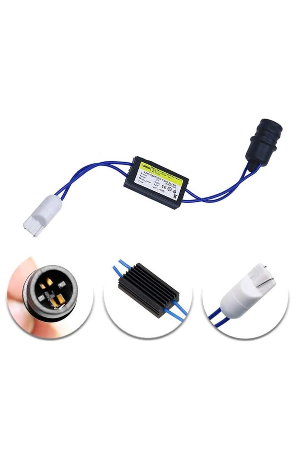AUTOREY-Set of 2 LED T10 (W5W) 12V - 3.2W Error Cancellers with flexible rubber base, Canbus AutoREY® 5