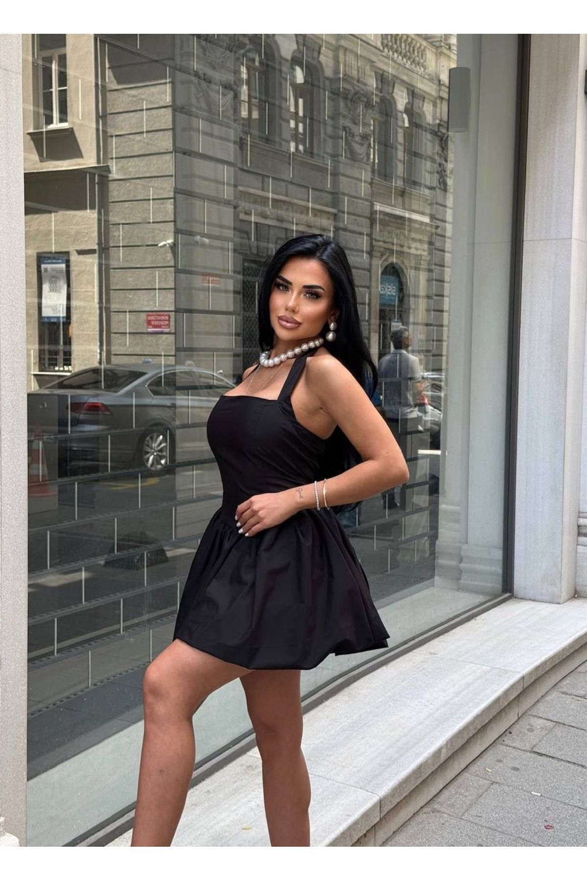 Ekim Store Boyundan Askılı Balon Etekli Elbise