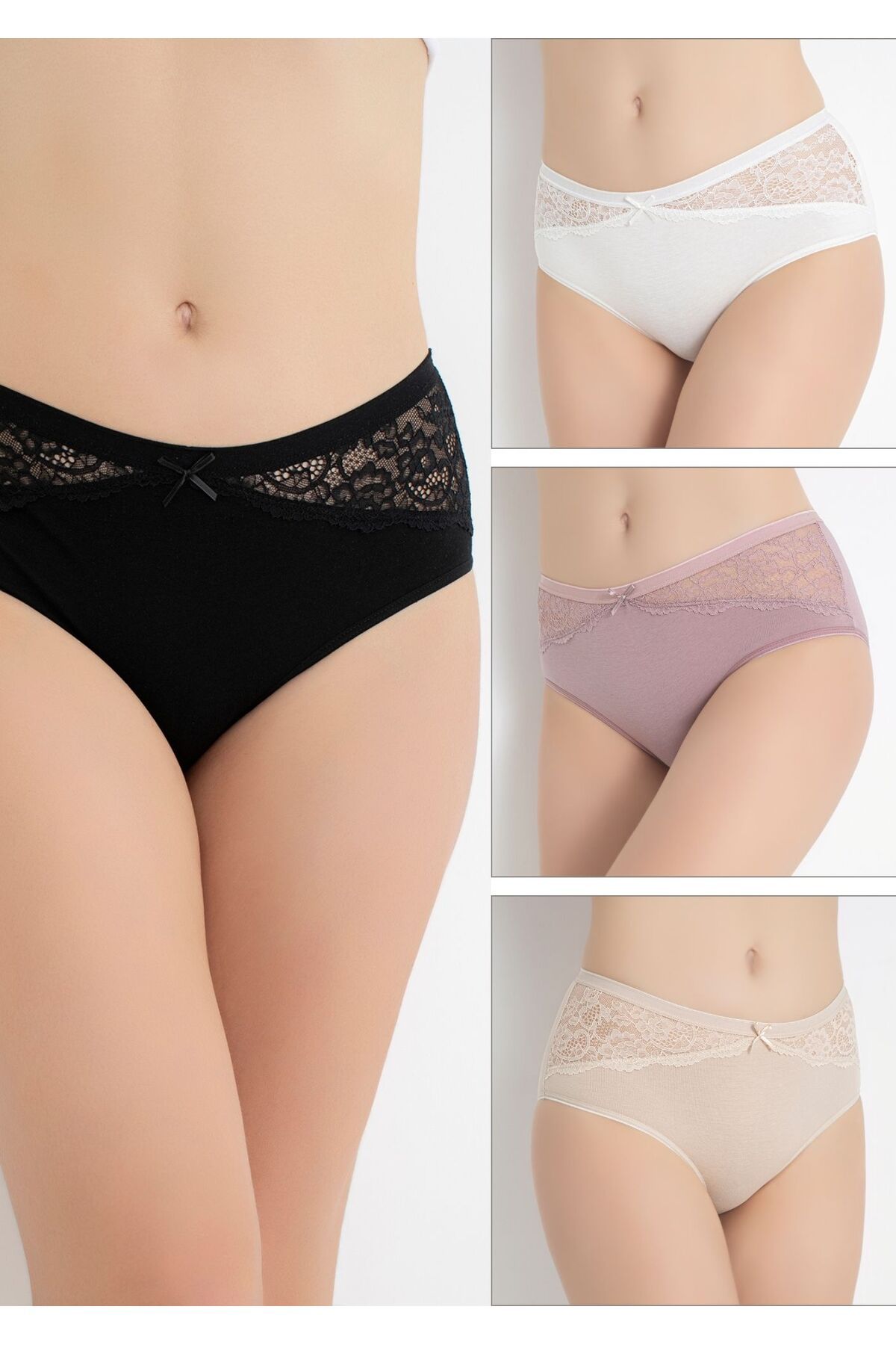 CONFEO KADIN DANTELLİ KÜLOT 4'LÜ PAKET