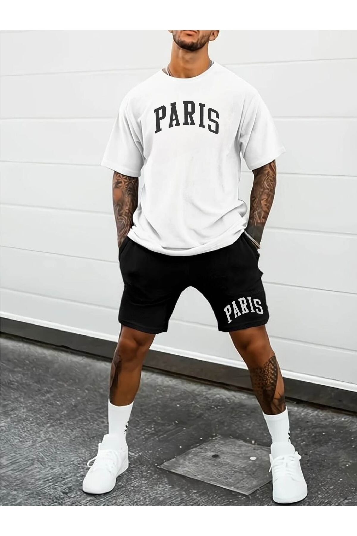 RawNox Kombin Serisi T-shirt/Şort Paris Baskılı