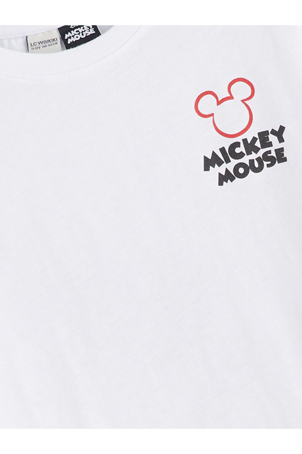LC Waikiki Yeni Sezon Bisiklet Yaka Mickey Mouse Baskili Kiz Cocuk Tisort - S5NK87Z4