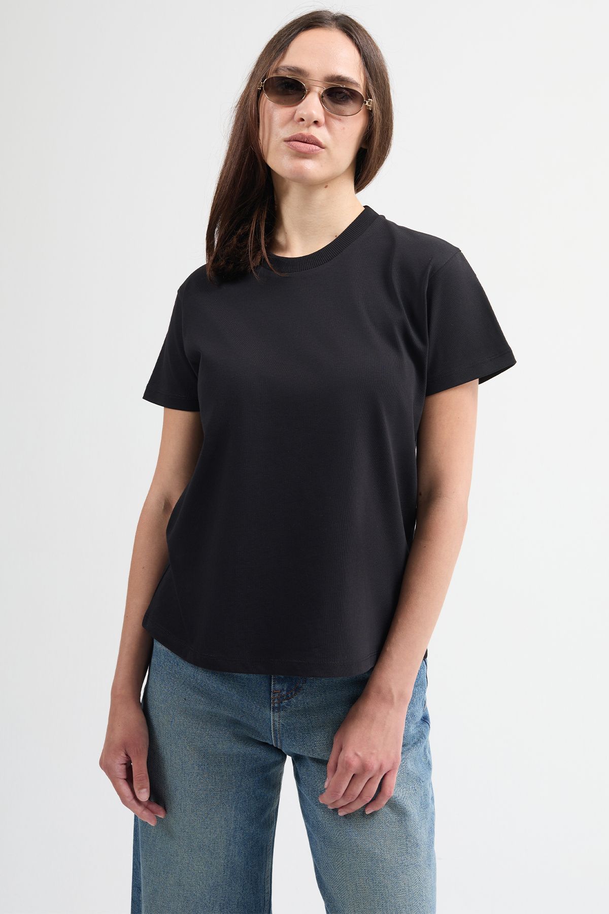 JUD Victoria 80001 Regular Fit Siyah Kadın Basic T-Shirt