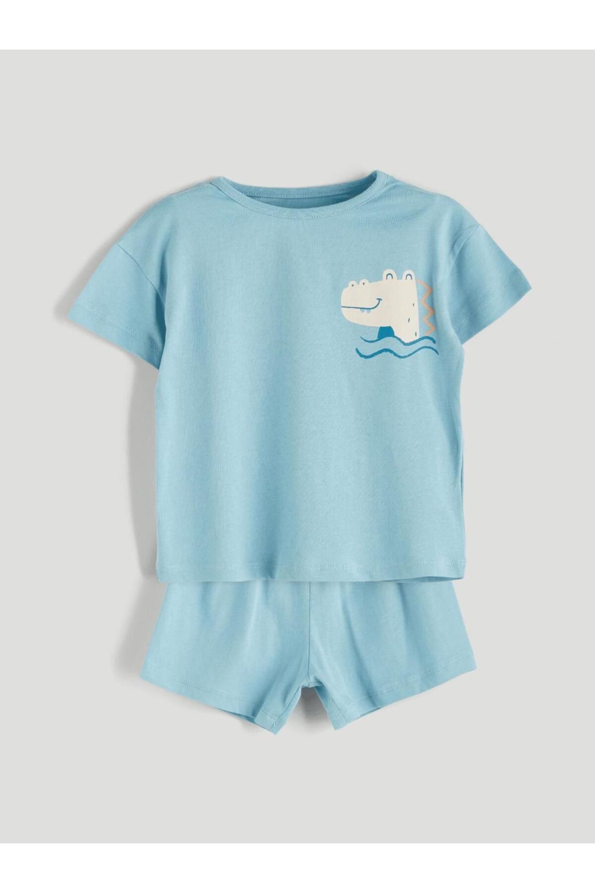 LC Waikiki Yeni Sezon Dinozor Baskili Erkek Bebek Pijama Takim - S5GI65Z1
